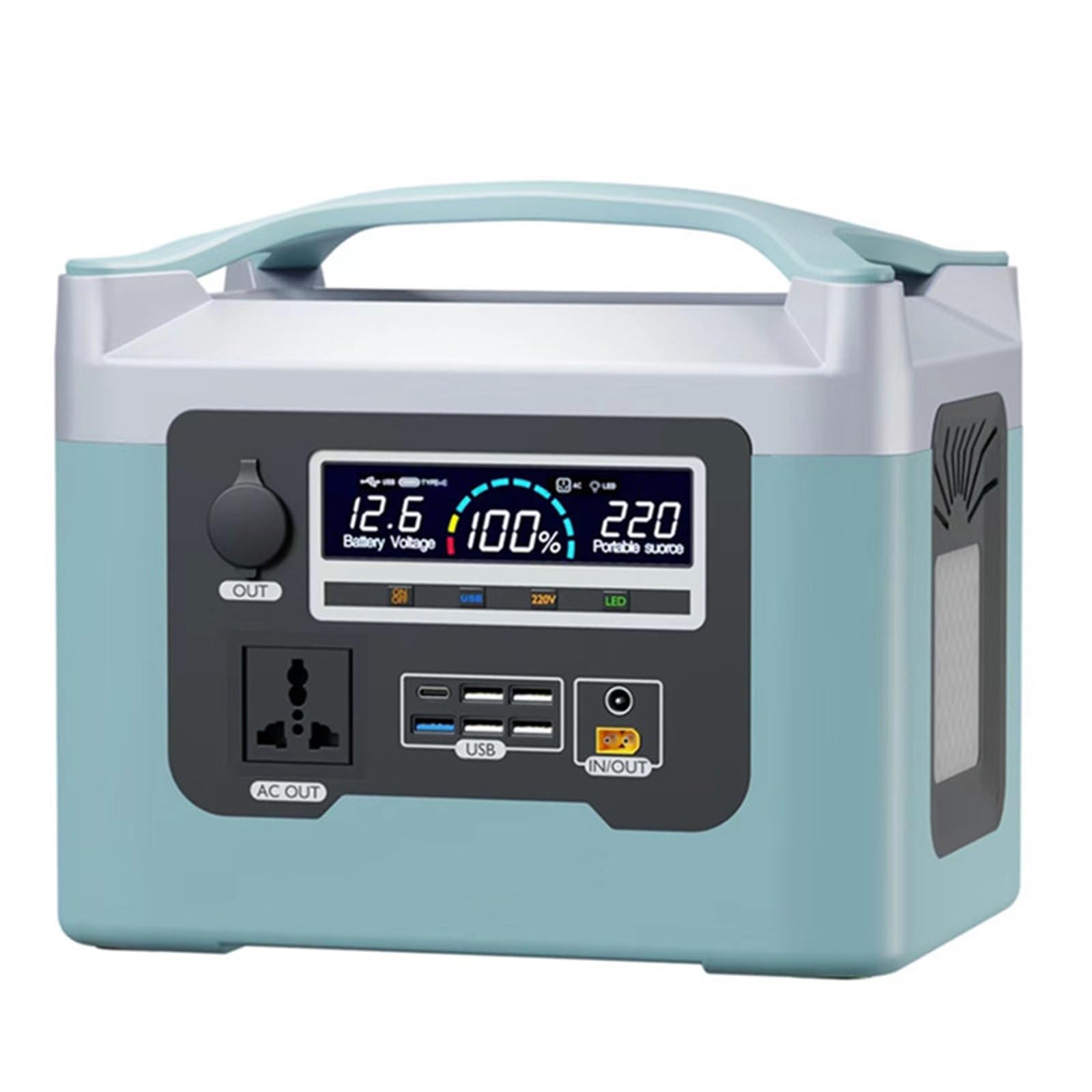 Générateur extérieur Portable 800 W 220 V Alimentation Mobile adaptée à l'installation de Stands, aux visites autonomes, au Camping,Blue-480Wh