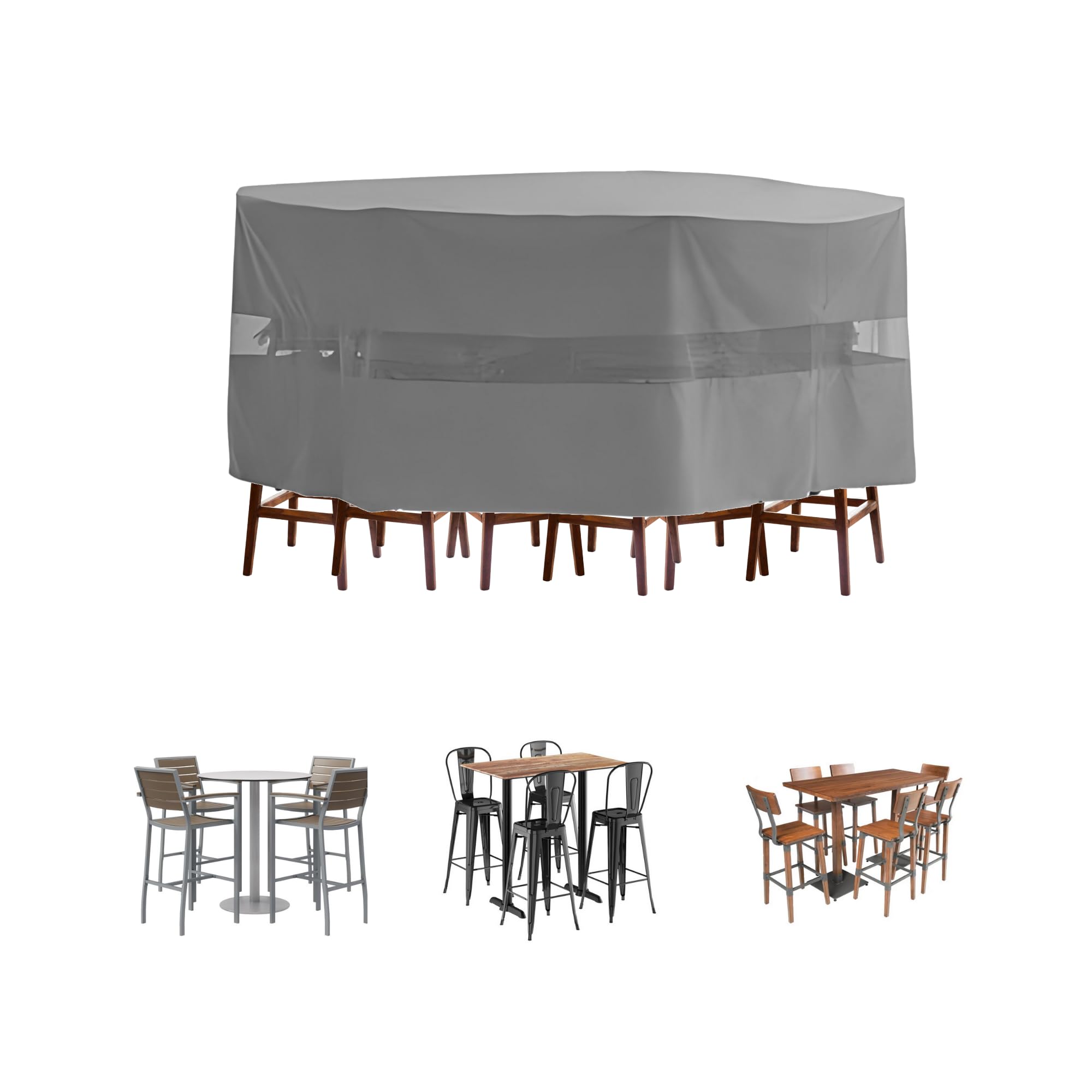 Formosa Covers Premium Tight Weave Bar High Dining Set Cover 98