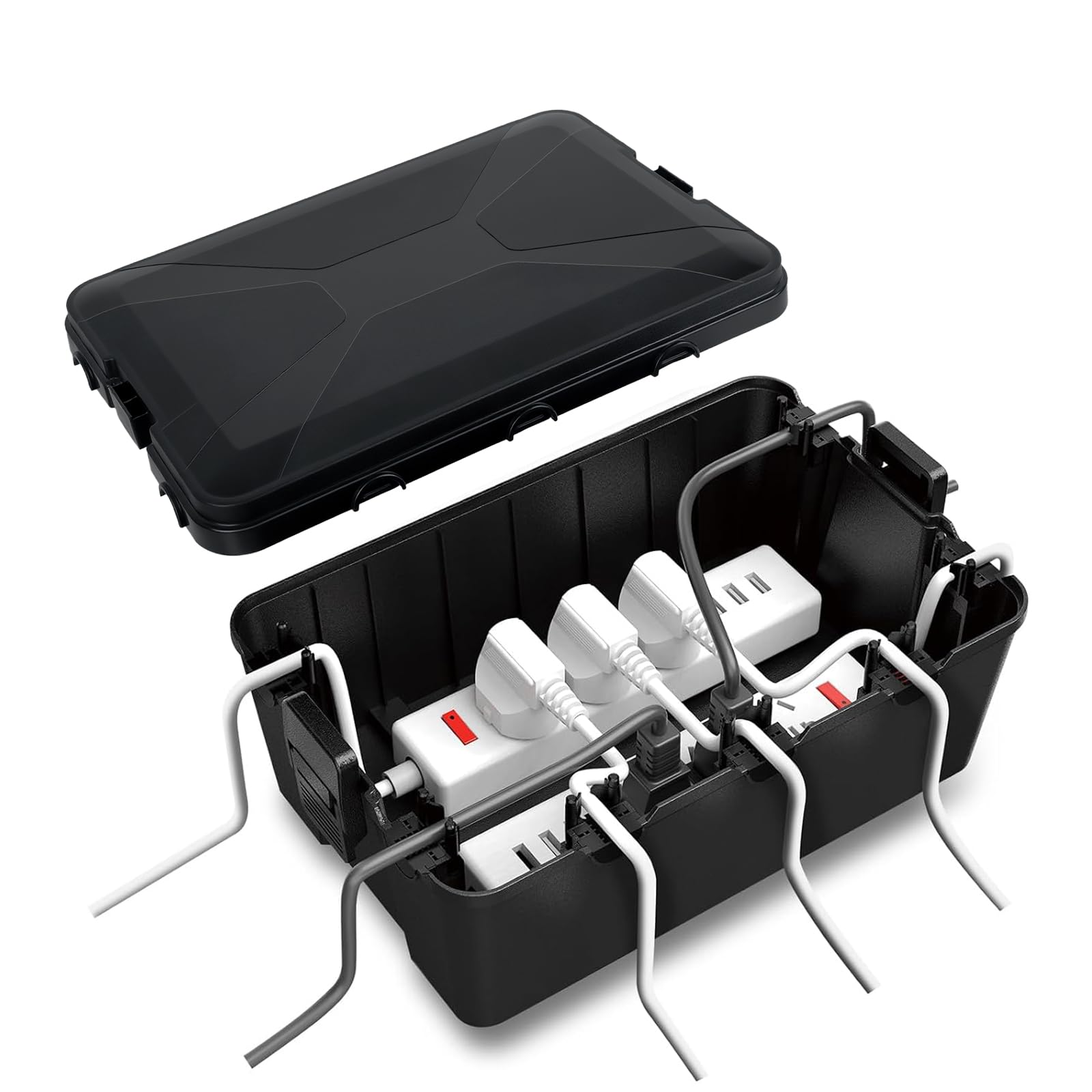 Caja Estanca Exterior Electrica, Caja de Conexiones Eléctricas Exteriores Impermeable con Protección IP55, para Proteger Cables Extensión, Regletas, Enchufes Exteriores, 33x22x13cm