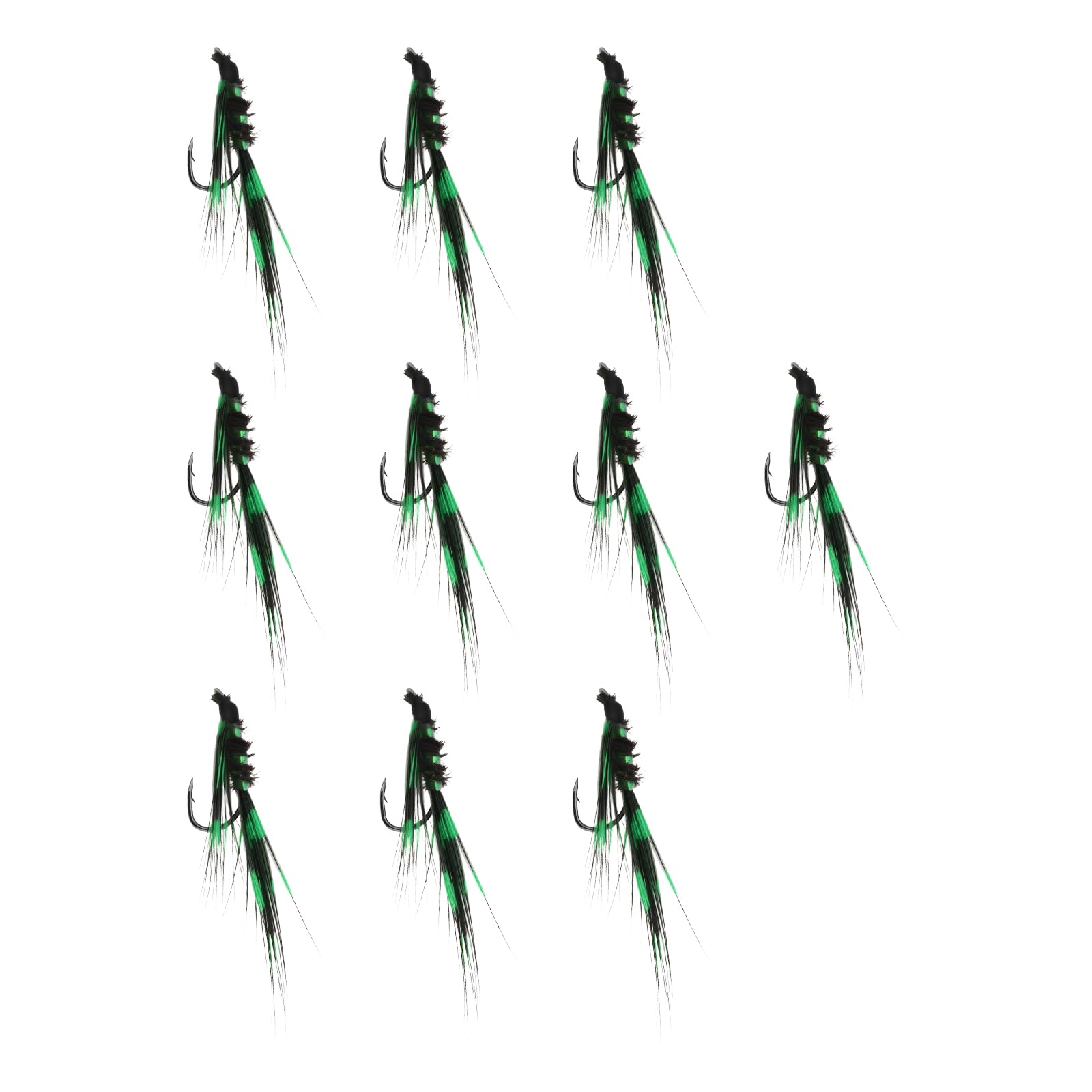 AS Axis Spindleon 10pcs 14# Diawl Bach Pearly Rib Nymph Trout Flies for Rainbow and Brown Trout Fishing