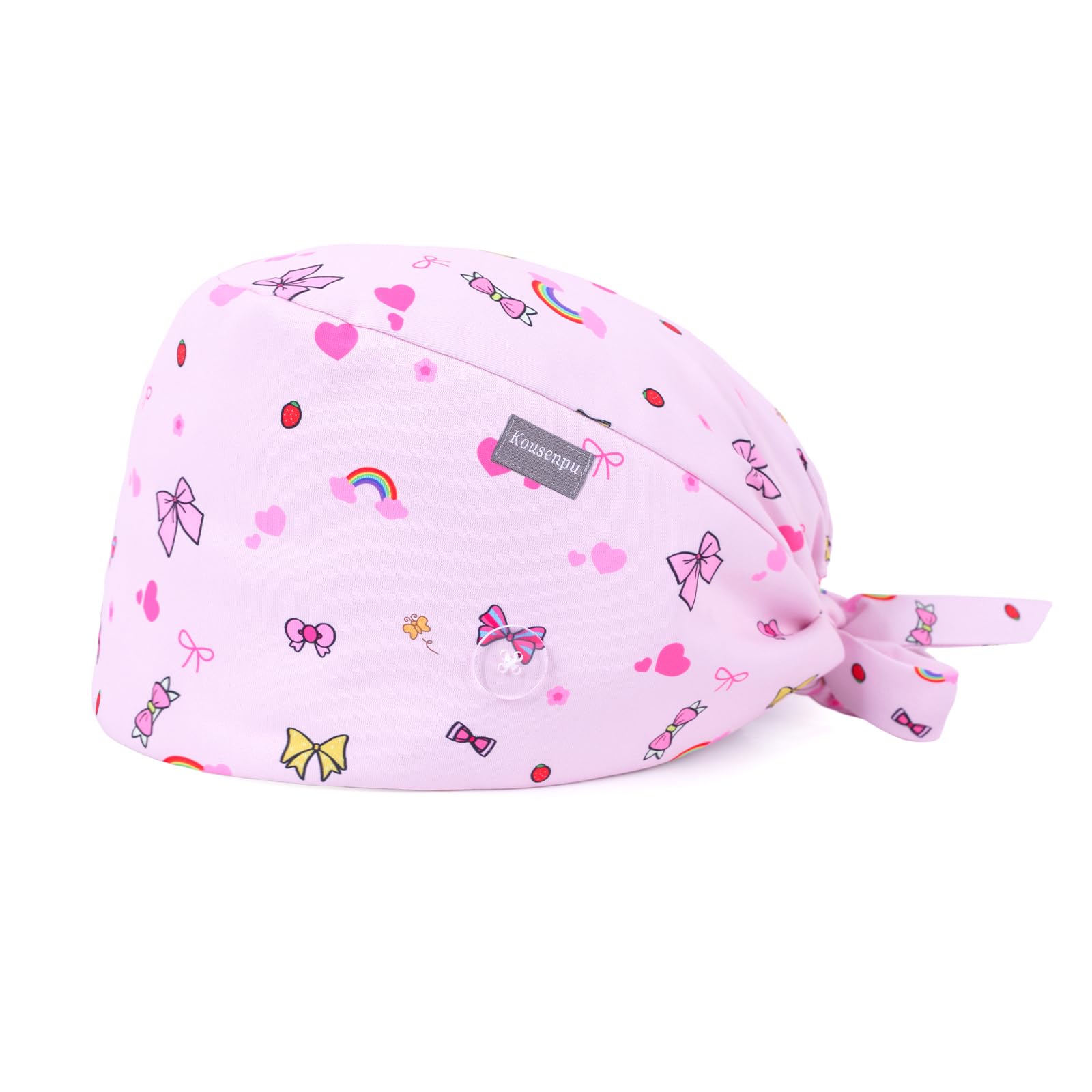 Kousenpu Scrub Caps for Women, Adjustable with Side Buttons, Cute