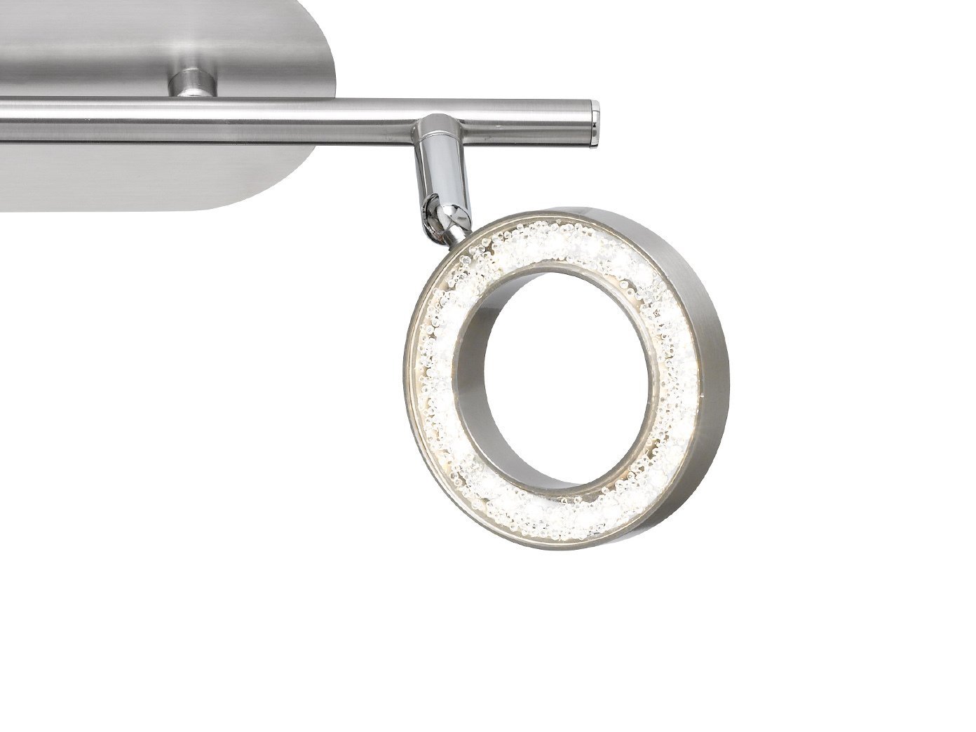 Spot en métal WOFI 4008.01.54.6000 A+, 5 W, intégré, nickel mat, argenté, Integriert 20W