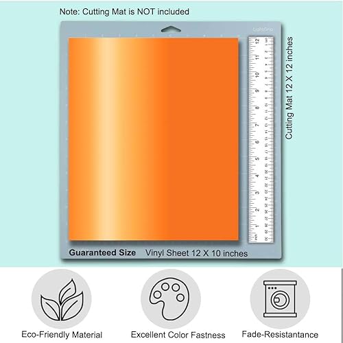 Miniatura 3 de Lámina de vinilo naranja termotransferible HTV para camisetas, hojas de 12 x 10 pulgadas, fácil de cortar y desmalezar para Silhouette Cameo,