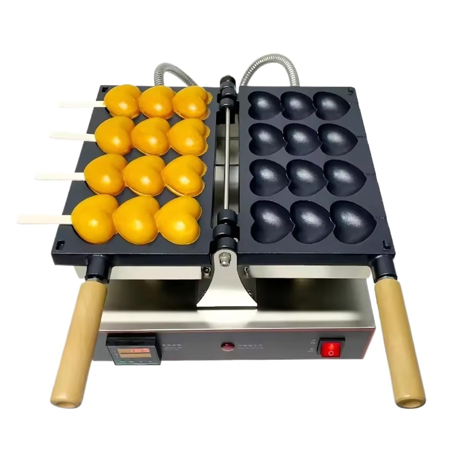 Elektrisches Waffeleisen For Herzförmige Waffeln (1600 W), Ideal For Die Zubereitung Von Eierwaffeln Und Als Snack For Den Gewerblichen Gebrauch GleichmäßIge WäRmeverteilung