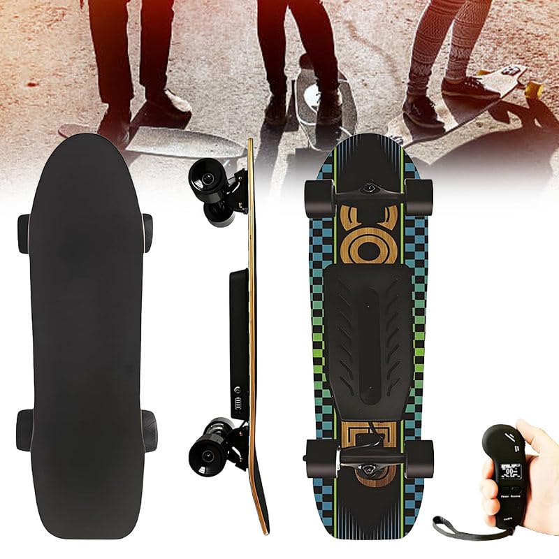 WEIMILOR Skateboard Elettrico con Ricarica Super Rapida 90 Minuti - Telecomando Wireless, 22km/h velocità Max, 26km...