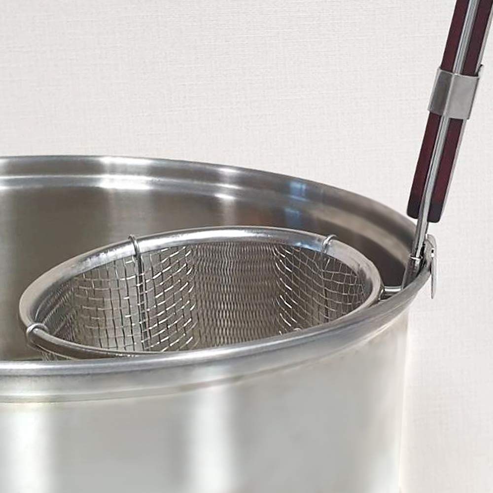 G+ Life 14 cm Durchmesser, Küchensieb aus Edelstahl, feines Drahtgeflecht, Nudelsieb, Koch-Filterlöffel, Schöpfkelle für Pasta, Ramen, frittierte Lebensmittel mit Holzhakengriff, 2 Stück