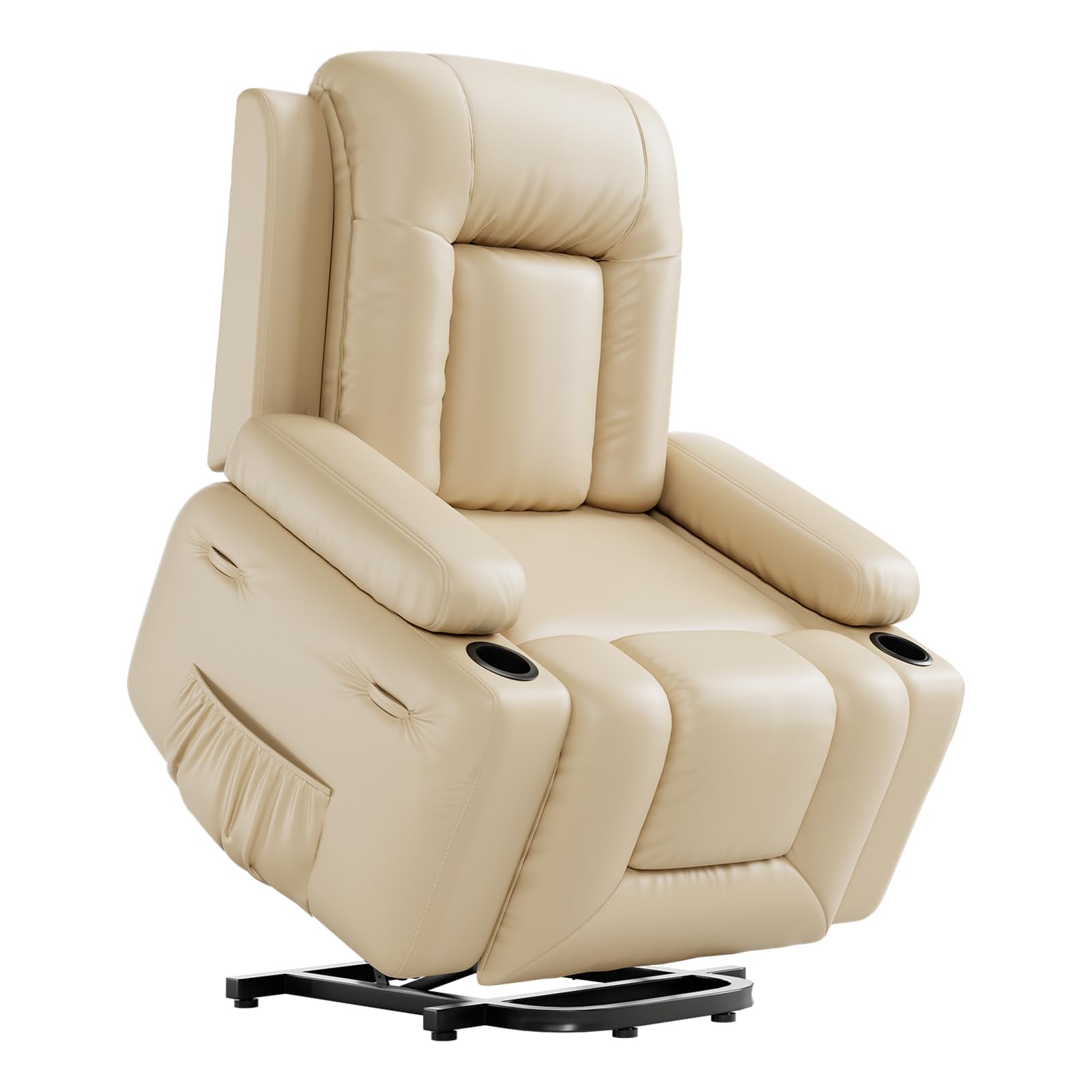Photo 1 of GarveeHome Recliner Chair, 360° Swivel Rocker Recliners with Heat & Massage, Soft Lazy Boy Recliner Chair with 2 Cup Holders and Side Pocket for Living Room Bedrooms and Nurseries (Beige, 22")