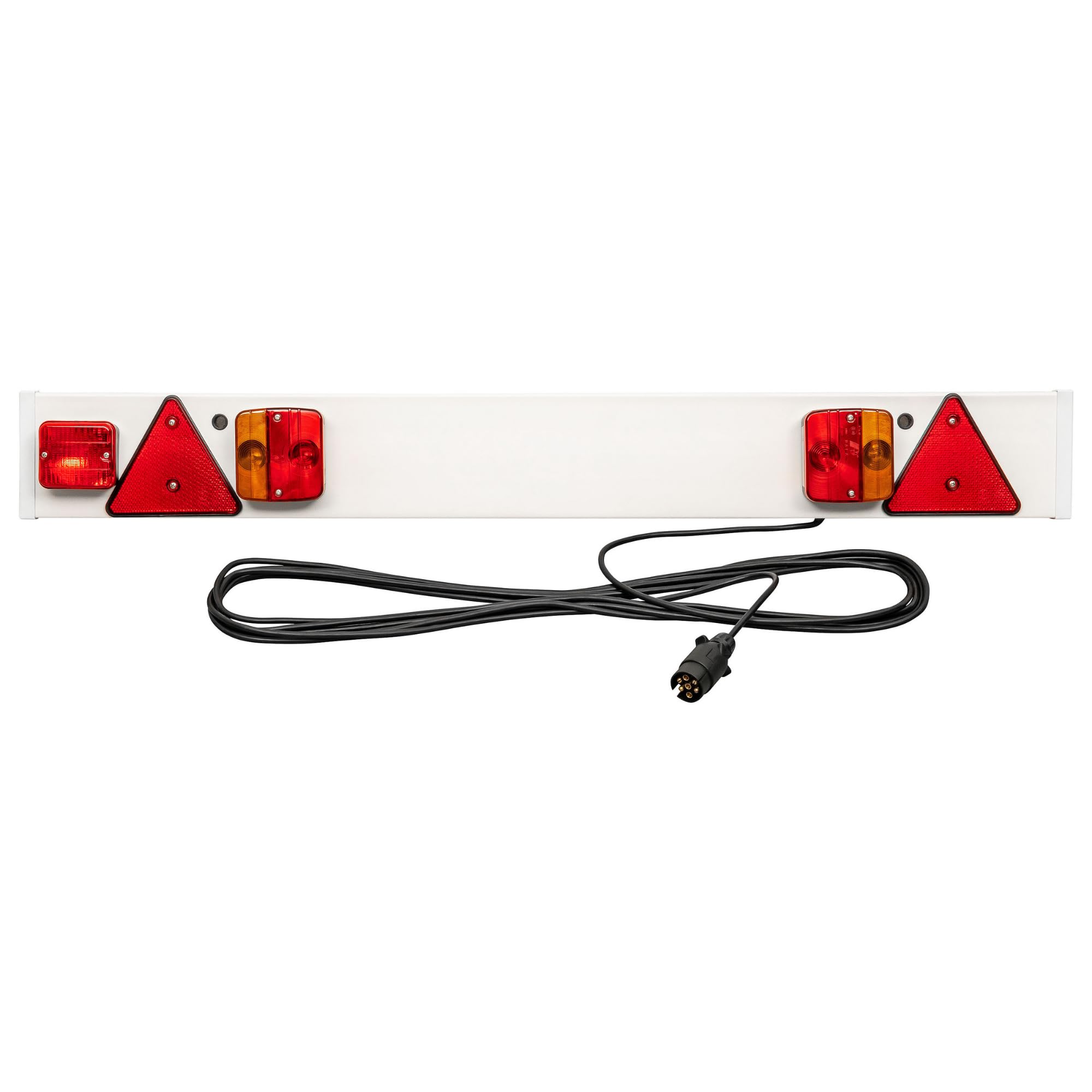 PKW Anhänger Lichtleiste 116x14 cm 12V – 7-poliger Stecker, 6m Kabel, E-Prüfzeichen, Rückleuchten Set mit Nebelschlussleuchte Anhängerbeleuchtung Beleuchtungsbalken
