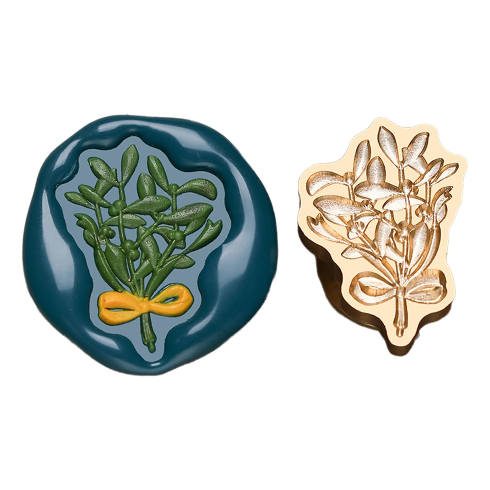 Ywluuoo Christmas Mistletoe Sealing Stamp With Christmas Pattern For Scrapbooking, Sealing Stamp Head Replacement For Invitations Envelope Cookie