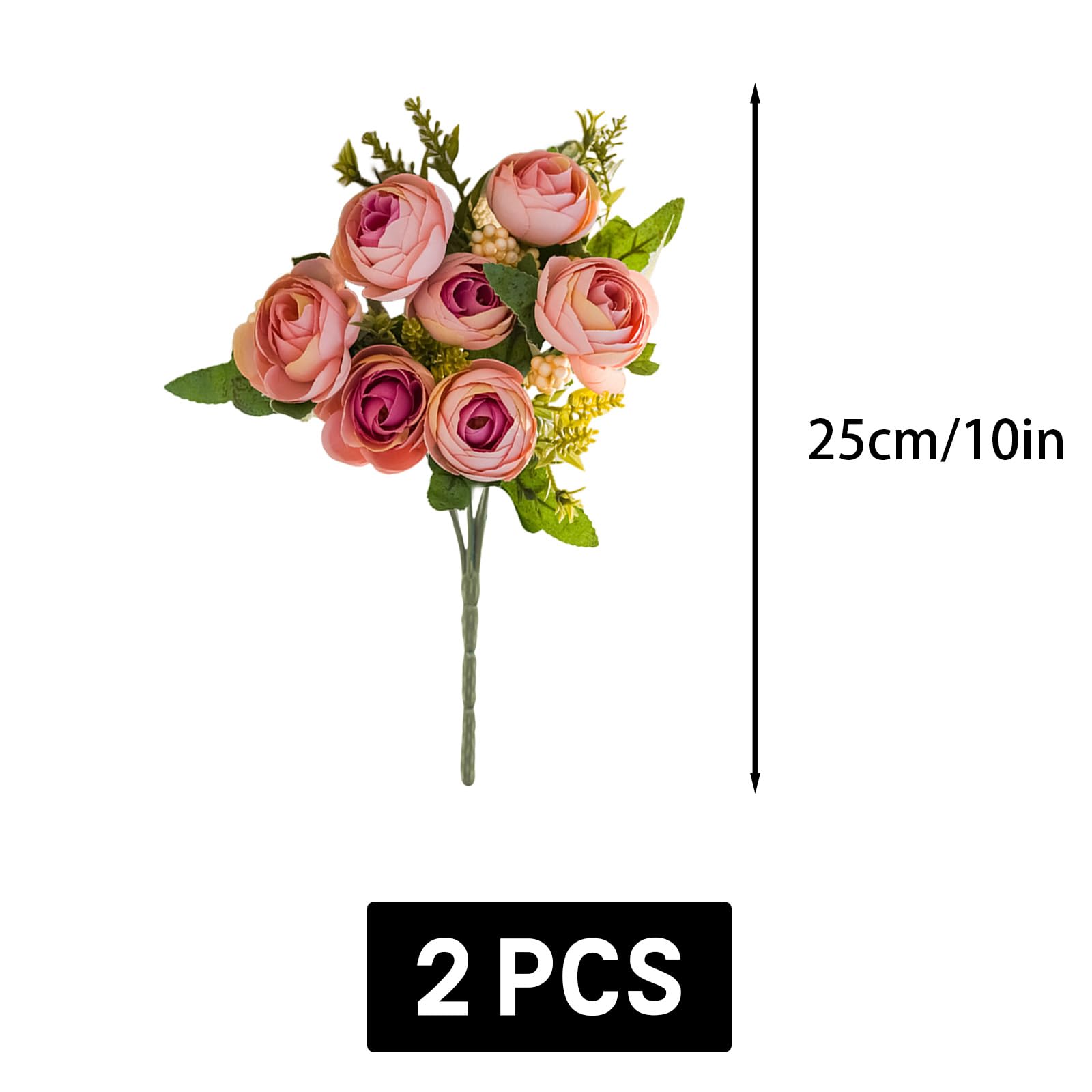 astylishome Artificial Flowers for Decoration Garland Roses Artificial Flowers Fake Silk Rose Flowers Realistic Single Stem Flower Bouquet for Wedding Party Office Home Decor 3501 - Image 3