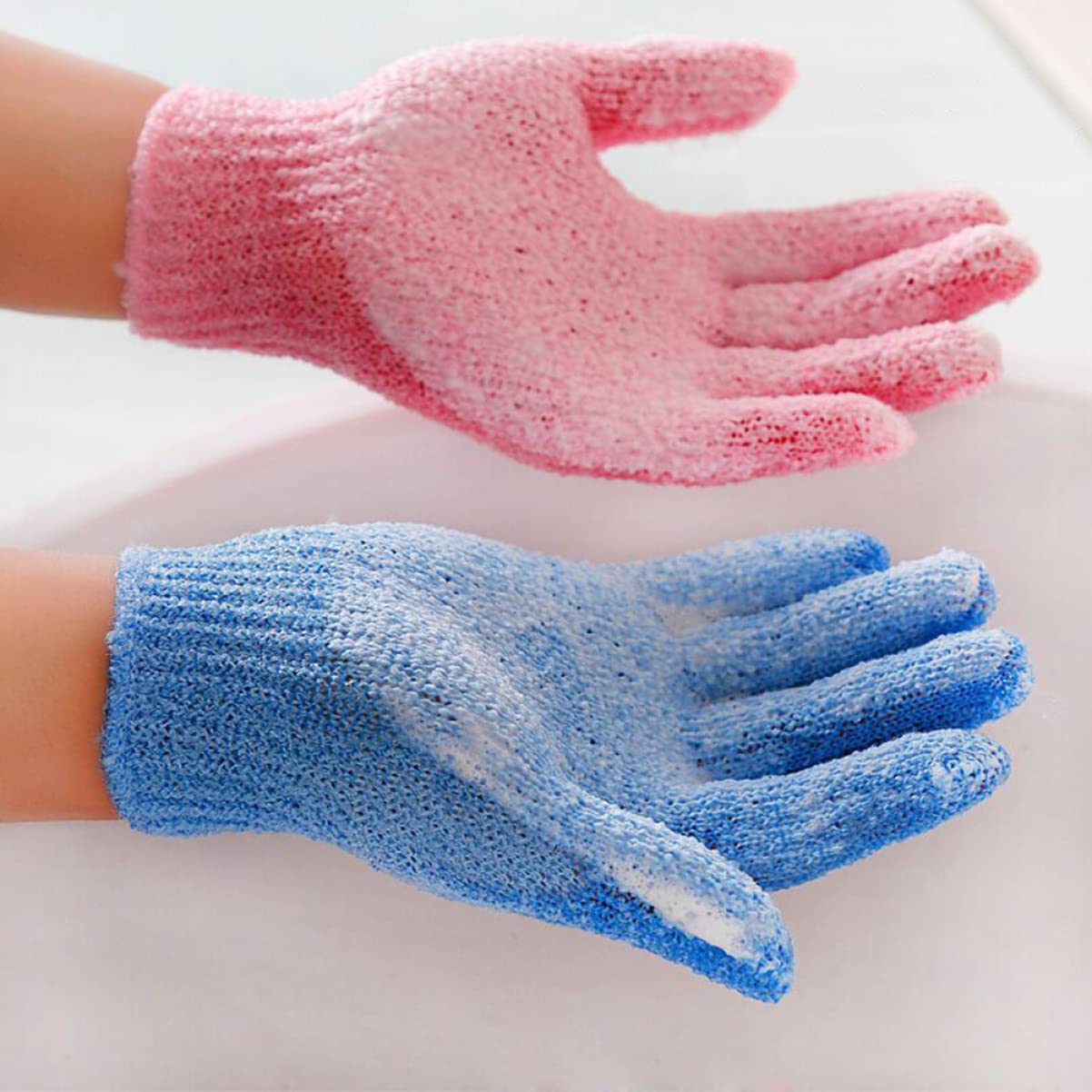 FRCOLOR 15paia Guanti Esfolianti Per Bagno Guanti Scrubber Per e Sauna Design e Doppio Uso Per Uomini Donne