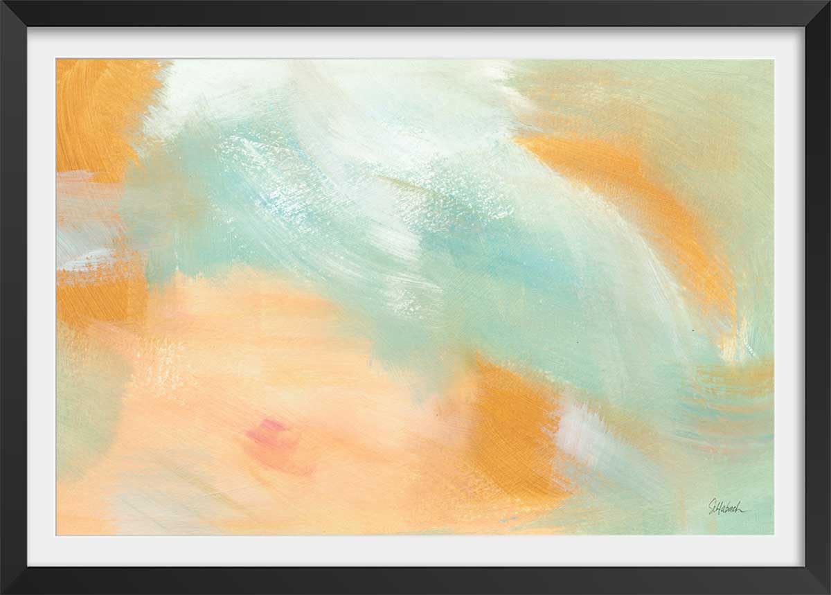 Poster Orange Blush - Made in France - Affiche sous Cadre Noir 45x30