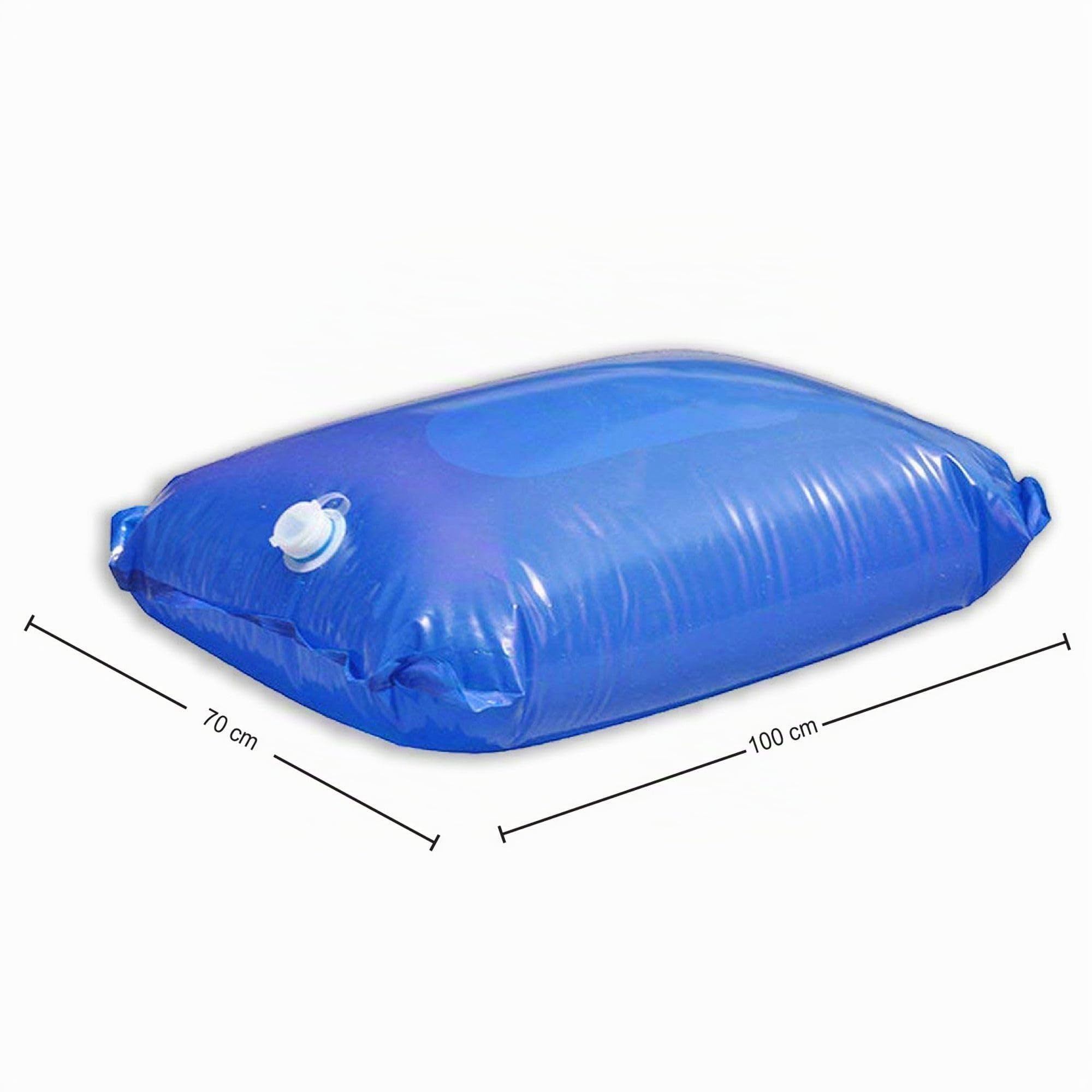 FISHTEC - Bolsa de Agua - Capacidad 80 L - Plegable con Superficie Antideslizante - Depósito de Agua Jardín, Camping, Senderismo - Abrevar Sus Animales - Transporte en Carretilla - 100x70 cm - Azul