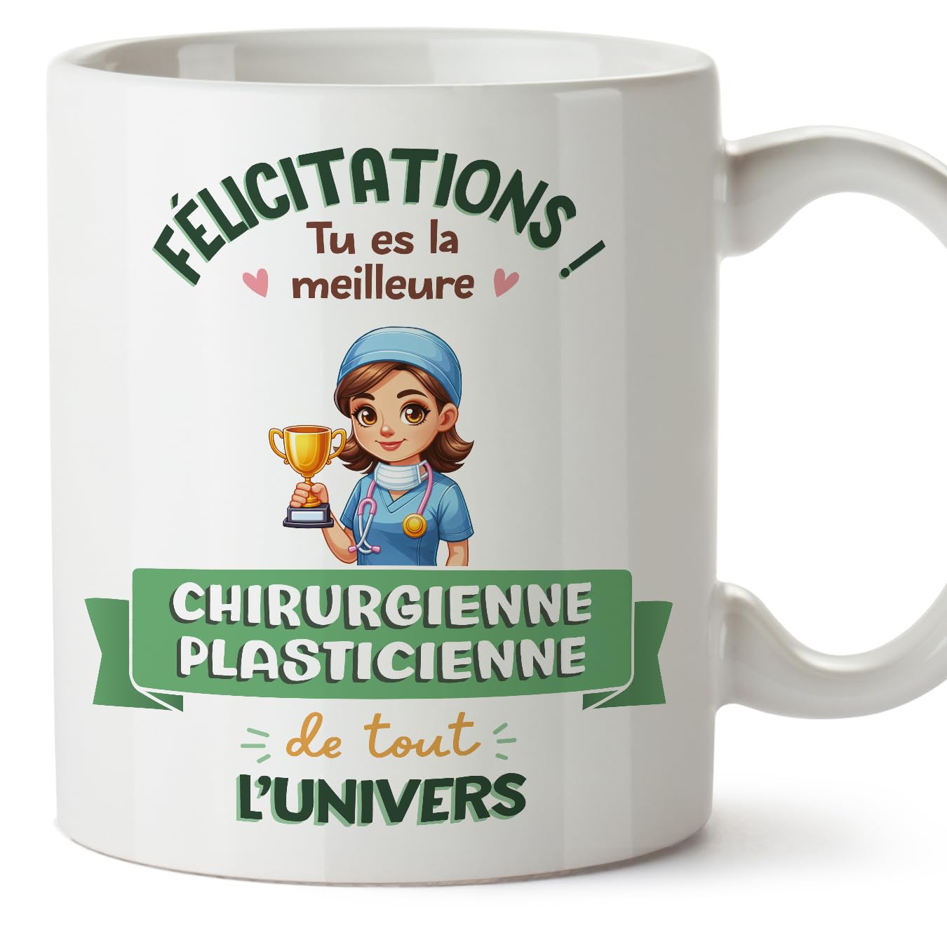 MUGFFINS Plastic Surgeon Woman Mug - in French - Meilleur Univers Trophée - Funny Gift for Colleagues - Ceramic 11oz Mug — image 1