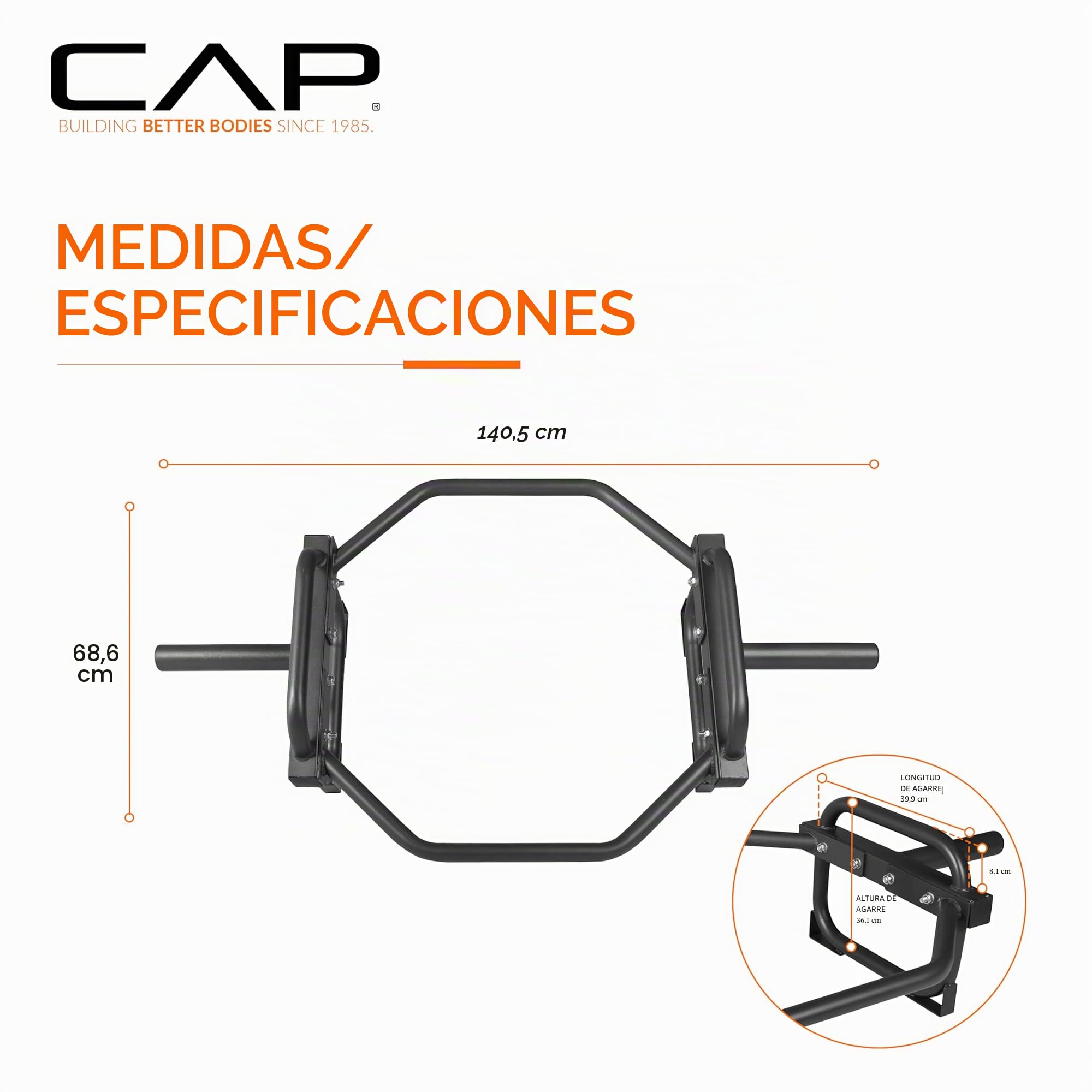 Cap Barbell Barra de Trampa olímpica, Barra Hexagonal, Barra de Encogimiento, Barra de Peso Muerto