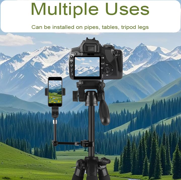 Supporto a braccio magico, supporto universale per telefoni da 9,8 pollici e fotocamere, braccio fotografico girevole, supporto da scrivania con braccio estensibile per fotocamera, monitor