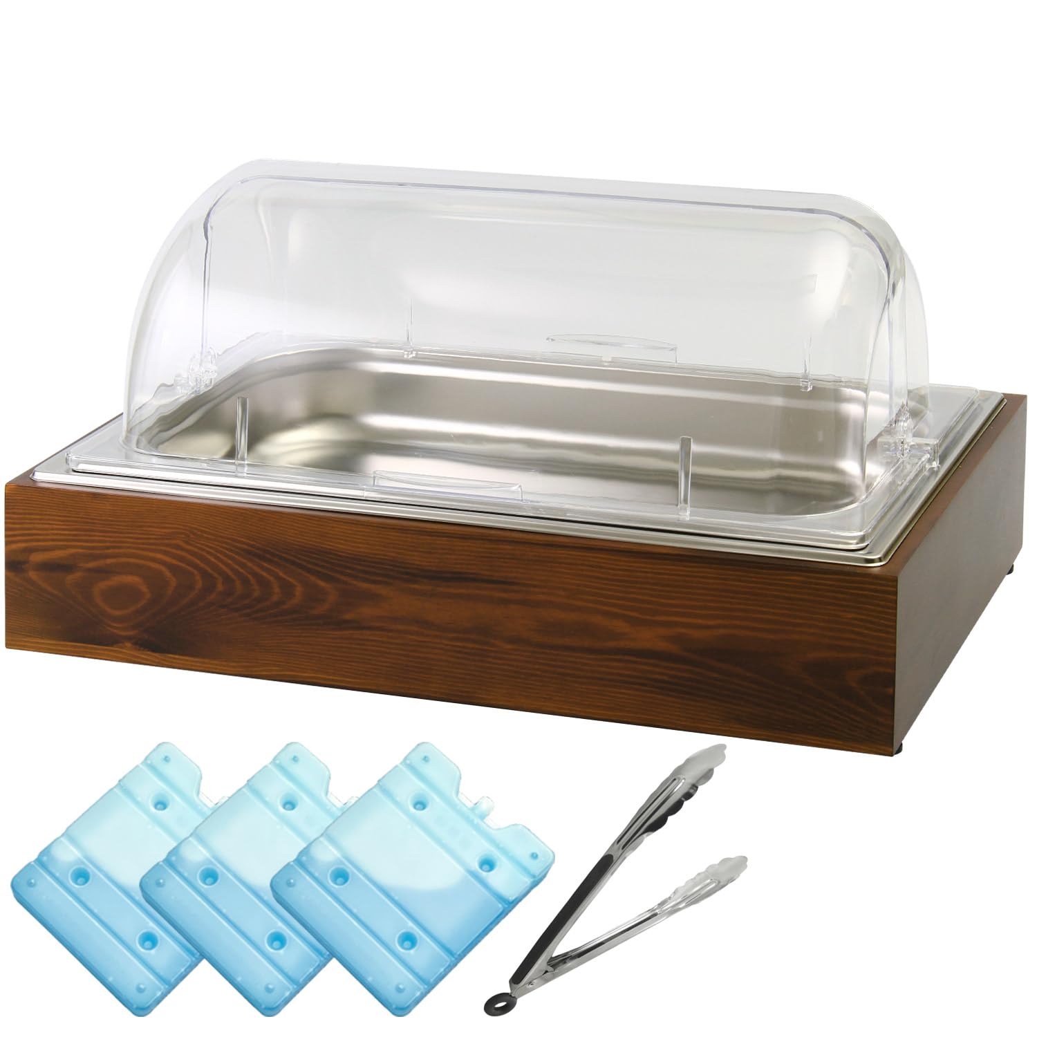 Amazon | コールド チェーフィングディッシュ 木枠タイプ ユニットパン