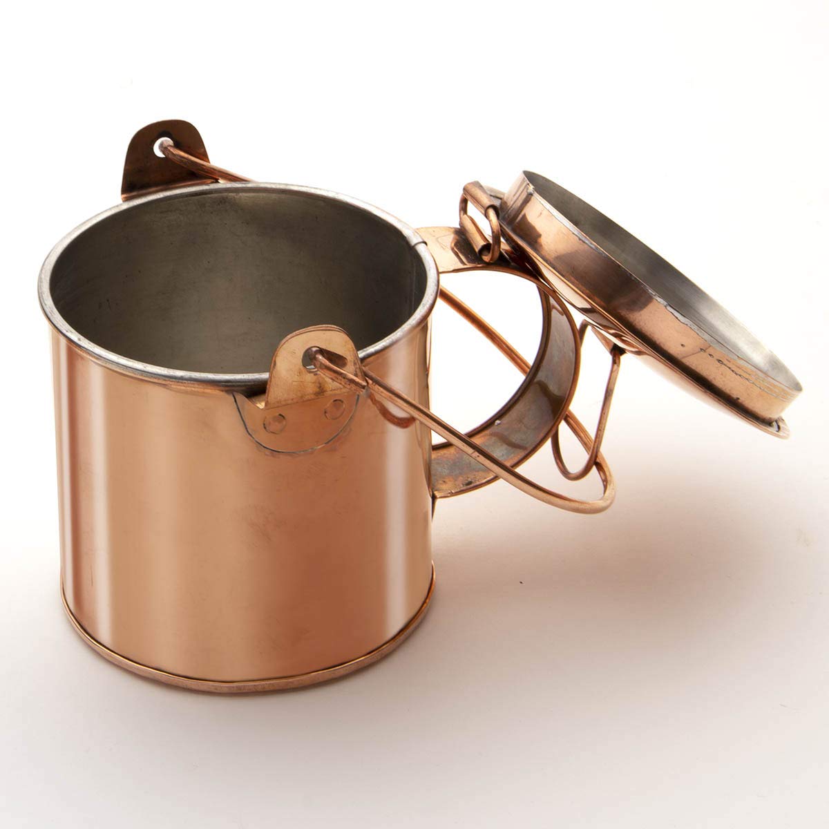 Windlass Solid Copper Coffee Can Rustic Look Folding Lid Reenactment Camping Can Kit