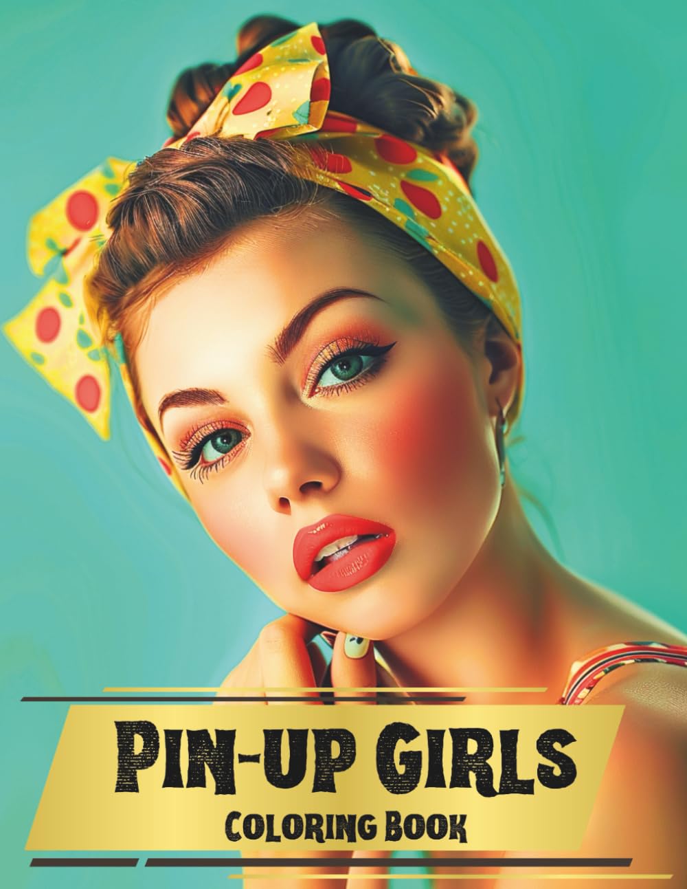 Pin-Up Girls Coloring Book: A Grayscale Coloring Book of Timeless Glamour and Retro Charm, Pin-Up Designs for Creativity and Relaxation