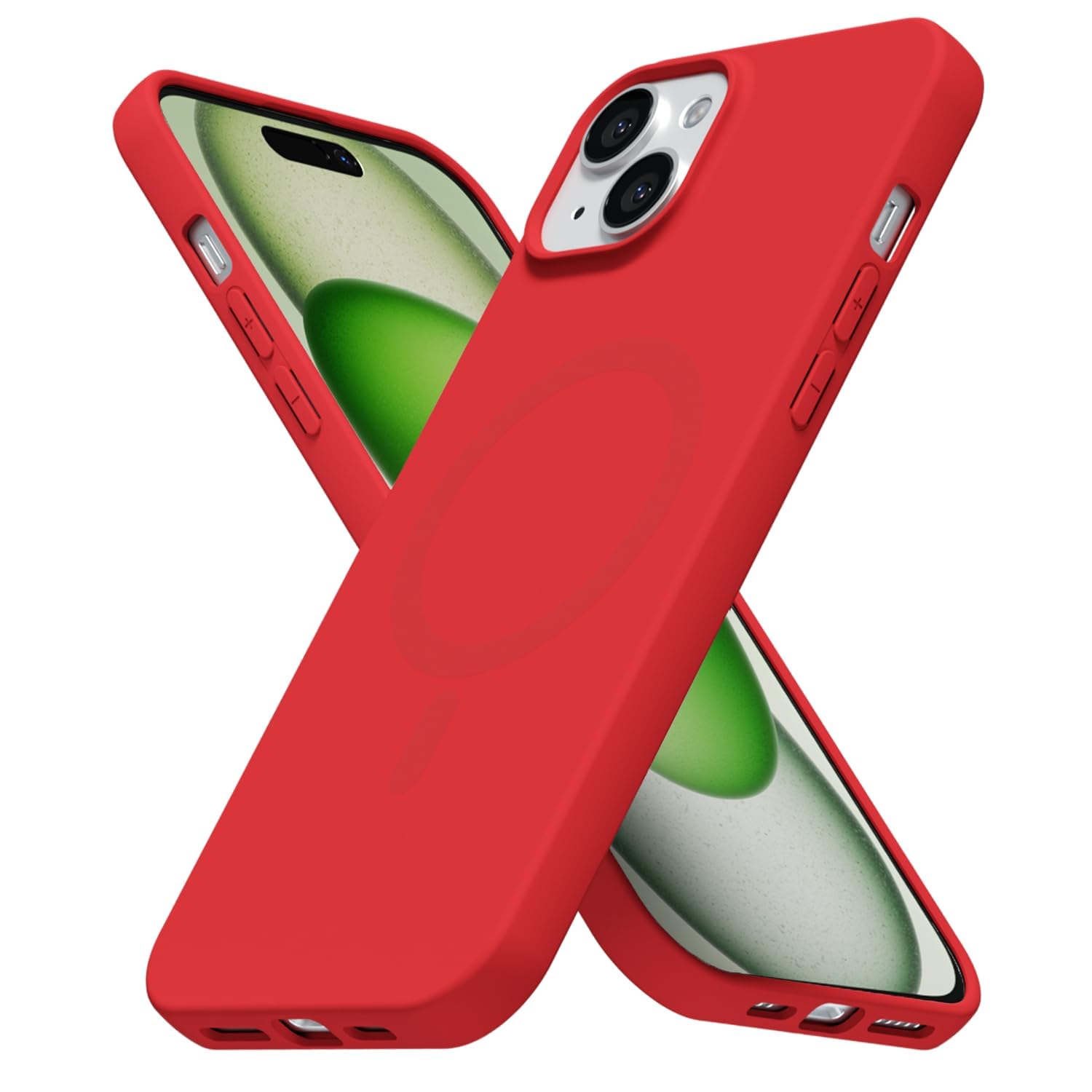 LoeoeL for iPhone 15 Case Silicone Mag Safe, Compatible with Magsafe Ultra Slim Thin Magnetic Phone Case for Women Girls, Soft Rubber Gel Matte TPU