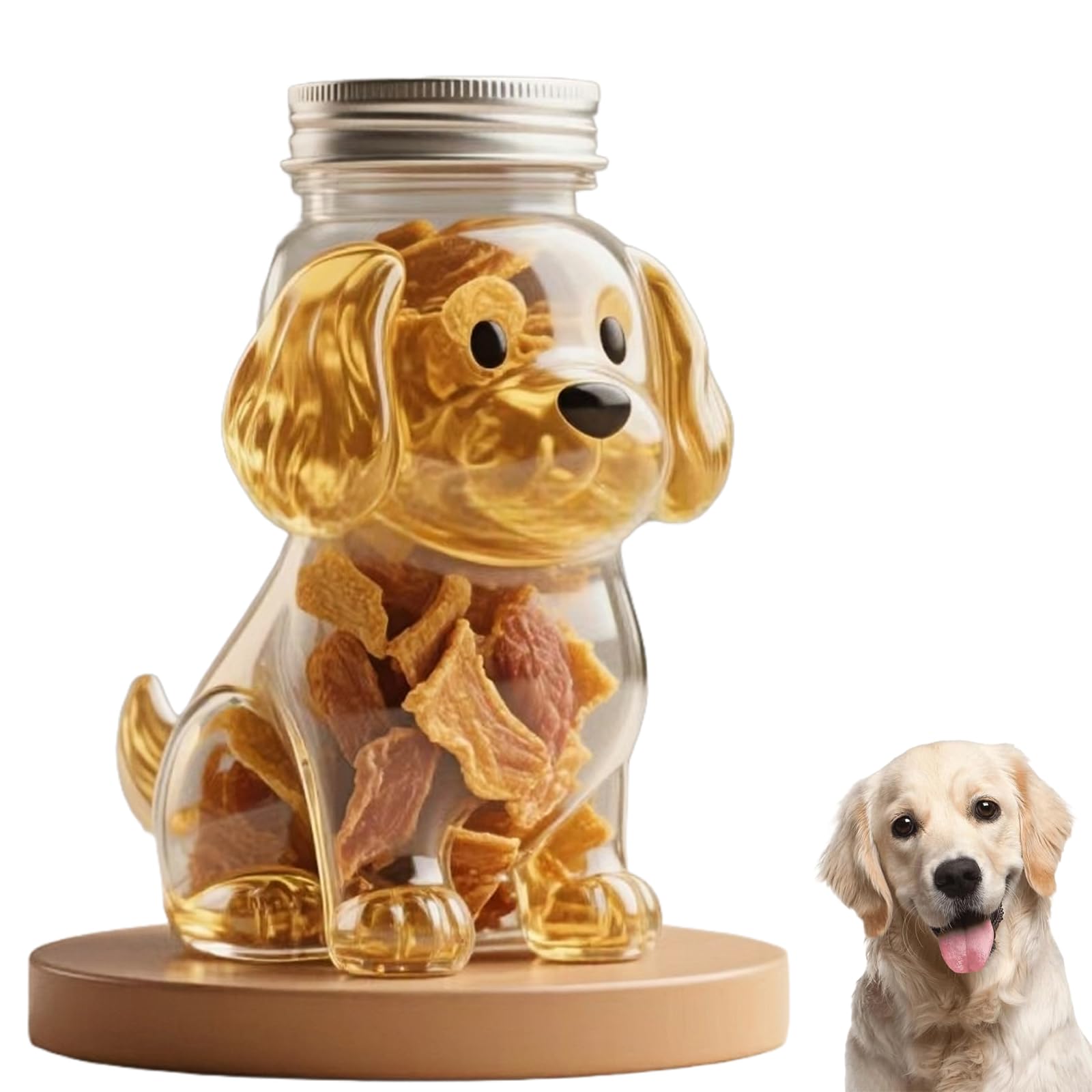French Bulldog Candy Jar, Adorable Airtight Treat Container for Dog Snacks, Glass Bulldog Snack Jar for Cookies, Candy, Coffee Pods & Pet Treat Storage (C)
