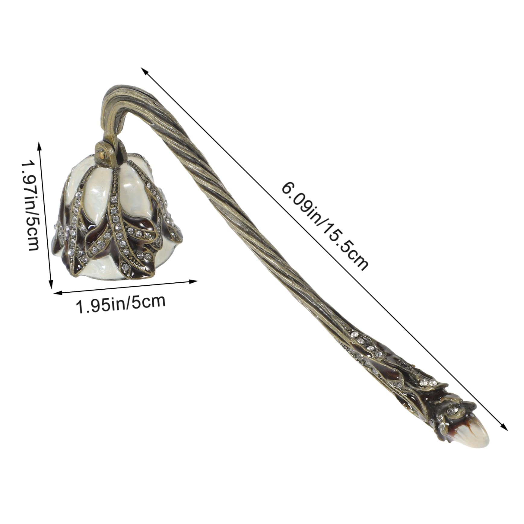 ABOOFAN Rhinestone Inlaid Zinc Alloy Candle Snuffer for Home Elegant Wick Extinguisher Tool