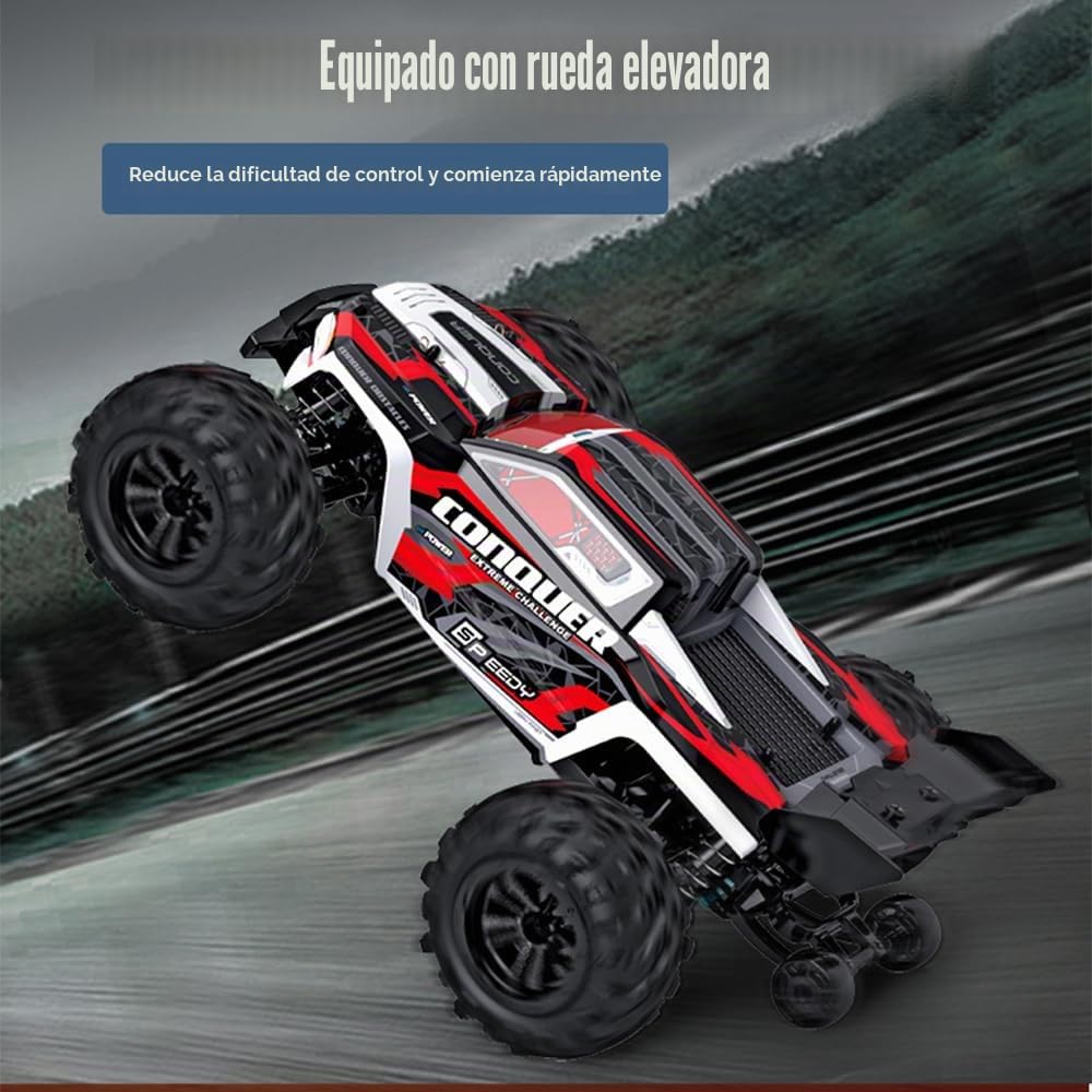 X-Verse Coche teledirigido 1:16, 50 km/h, escobilla de carbón motor RC de alta velocidad Offroad Drift coche de carreras, 2,4 GHz, 4 WD All Terrain Offroad coche de carreras, 3 baterías (verde)
