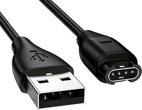 Cargador de repuesto compatible con Garmin Forerunner 965955945255S255255 Cable de carga de música, cargador de sincronización de datos USB de