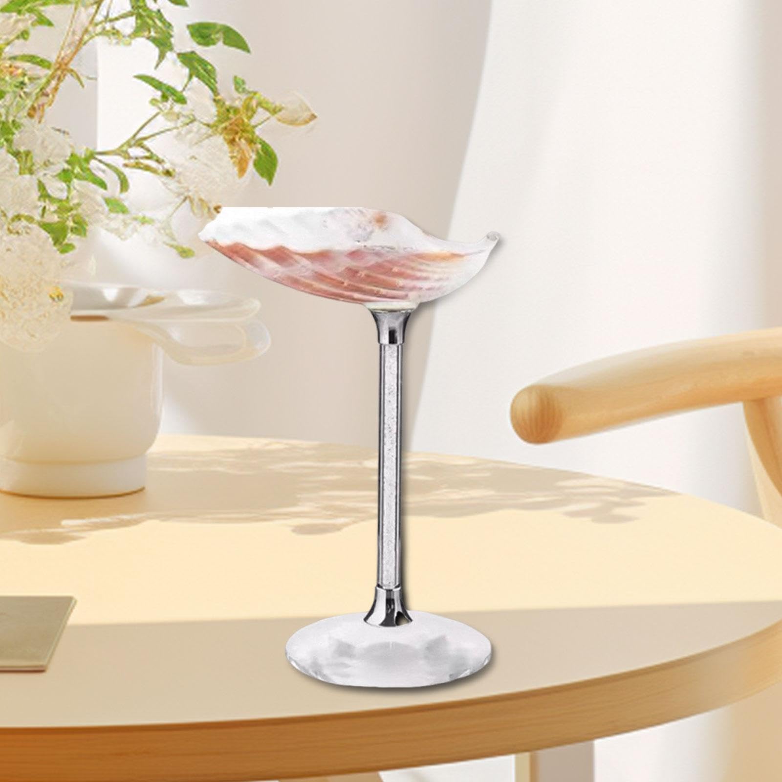 MagiDeal Copas de Vino, Vasos y Vasos multifuncionales para Jugo, para Celebraciones de Compromiso, Bares, Fiestas de cumpleaños, Fiestas temáticas de Playa, Base Plateada de Concha Marina