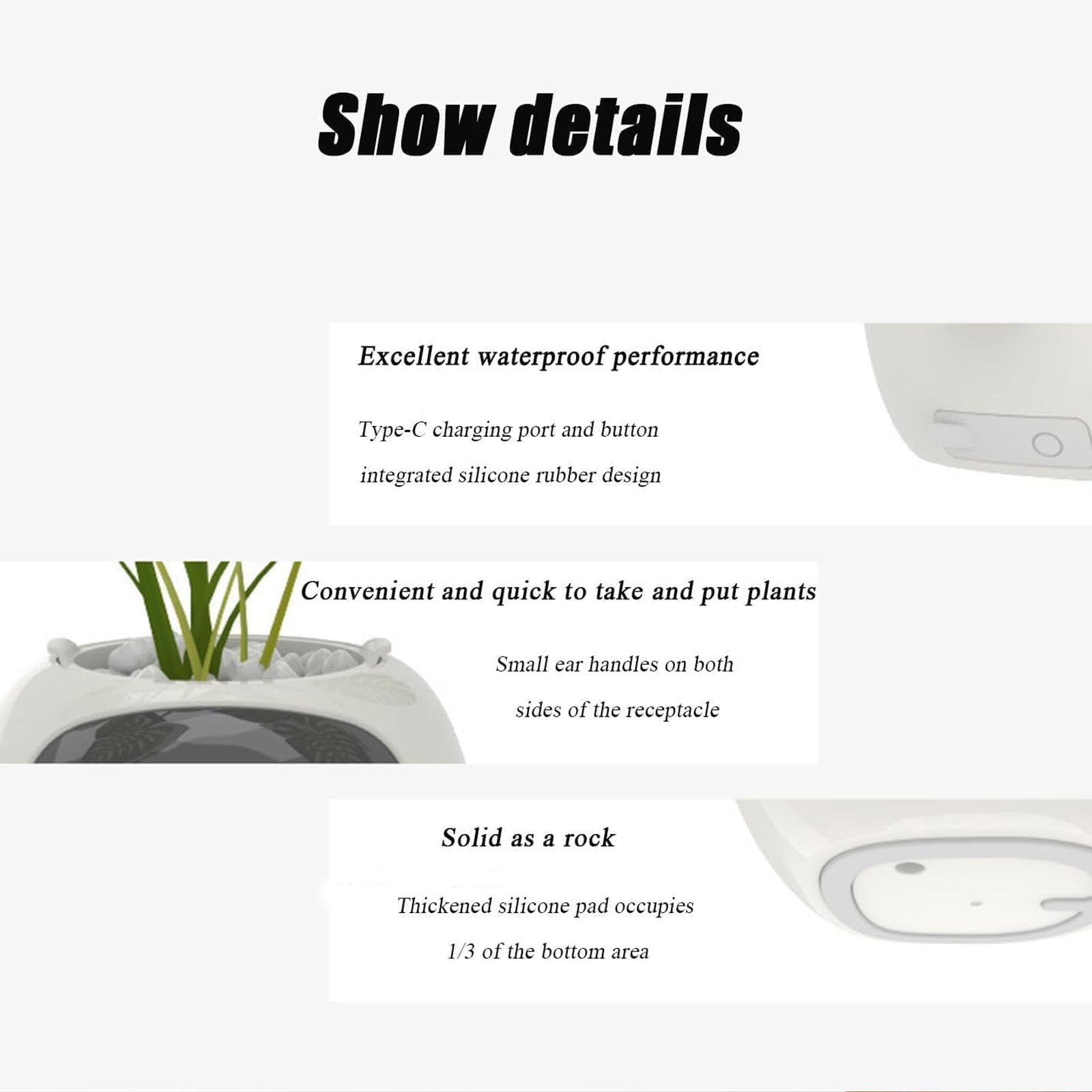 Itigoitie Pots De Fleurs Intelligents - Pot Intelligent Avec 7 Capteurs AI - Plantes Faciles Et Amusantes