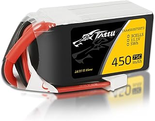 Tattu 11.1V 3S 450mAh 75C LiPo Battery Pack with XT30 Plug for Multirotor FPV 90 to 150 Size
