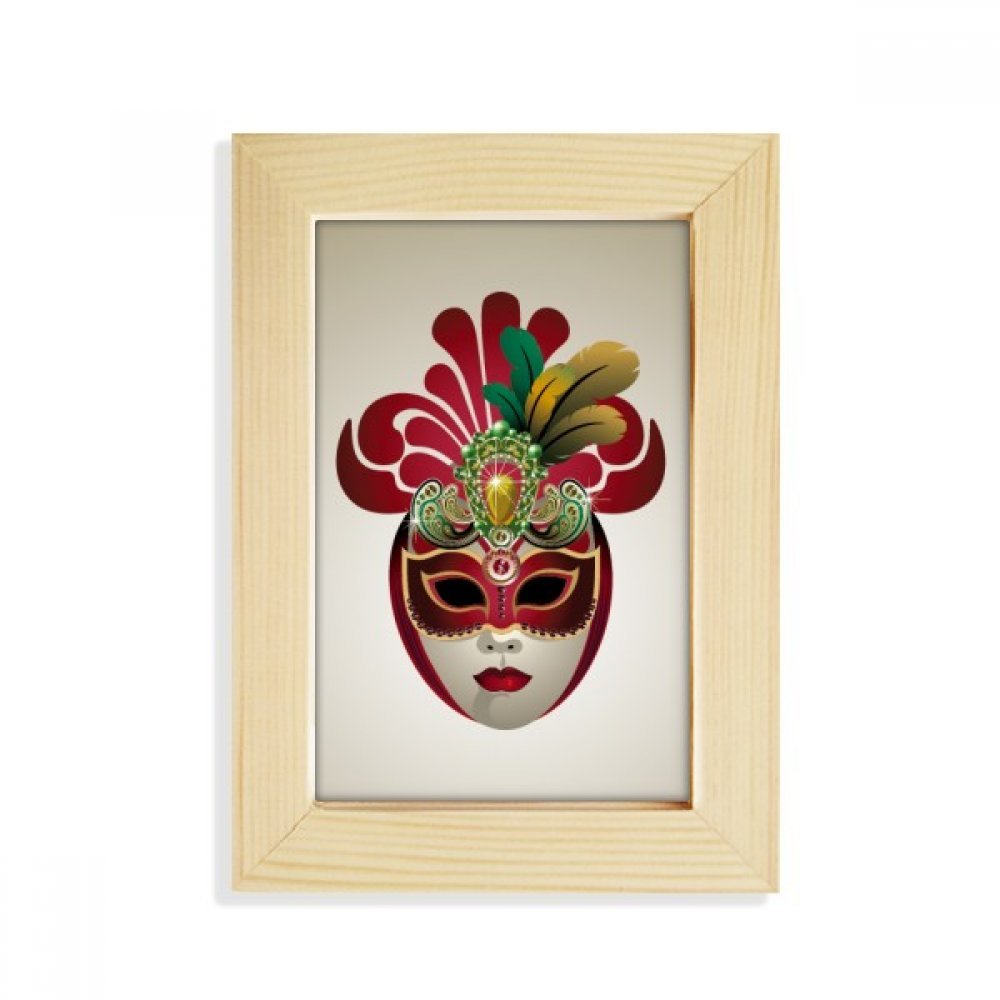 Marco de madera 5x7 decorativo con pintura de mascarilla de Carnaval