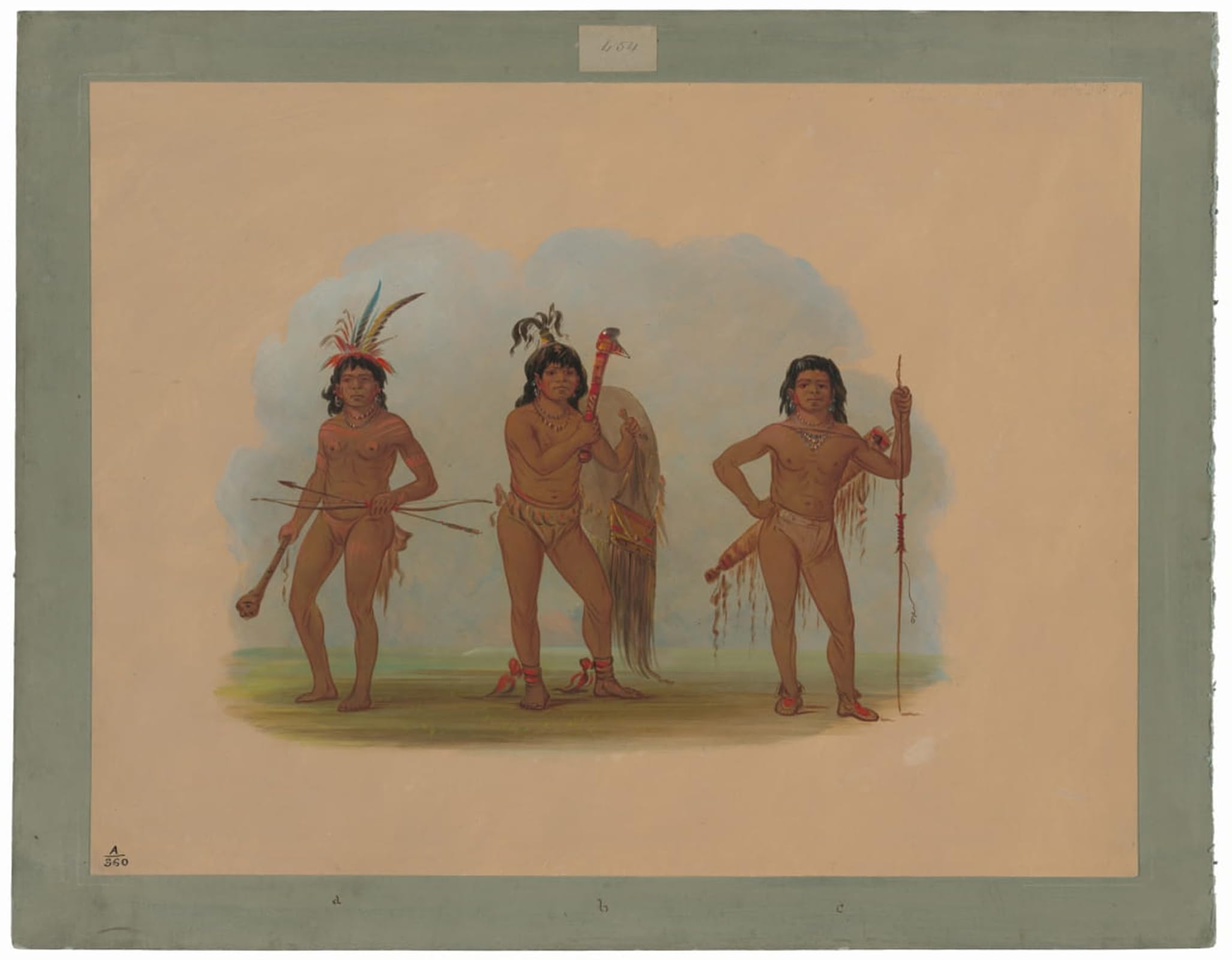 SERENDIPITP Aesthetic Poster Photo Wall Print Retro Picture Three Zurumati Indians by George Catlin Modern Wall Artwork for Home Decor 60x90cm