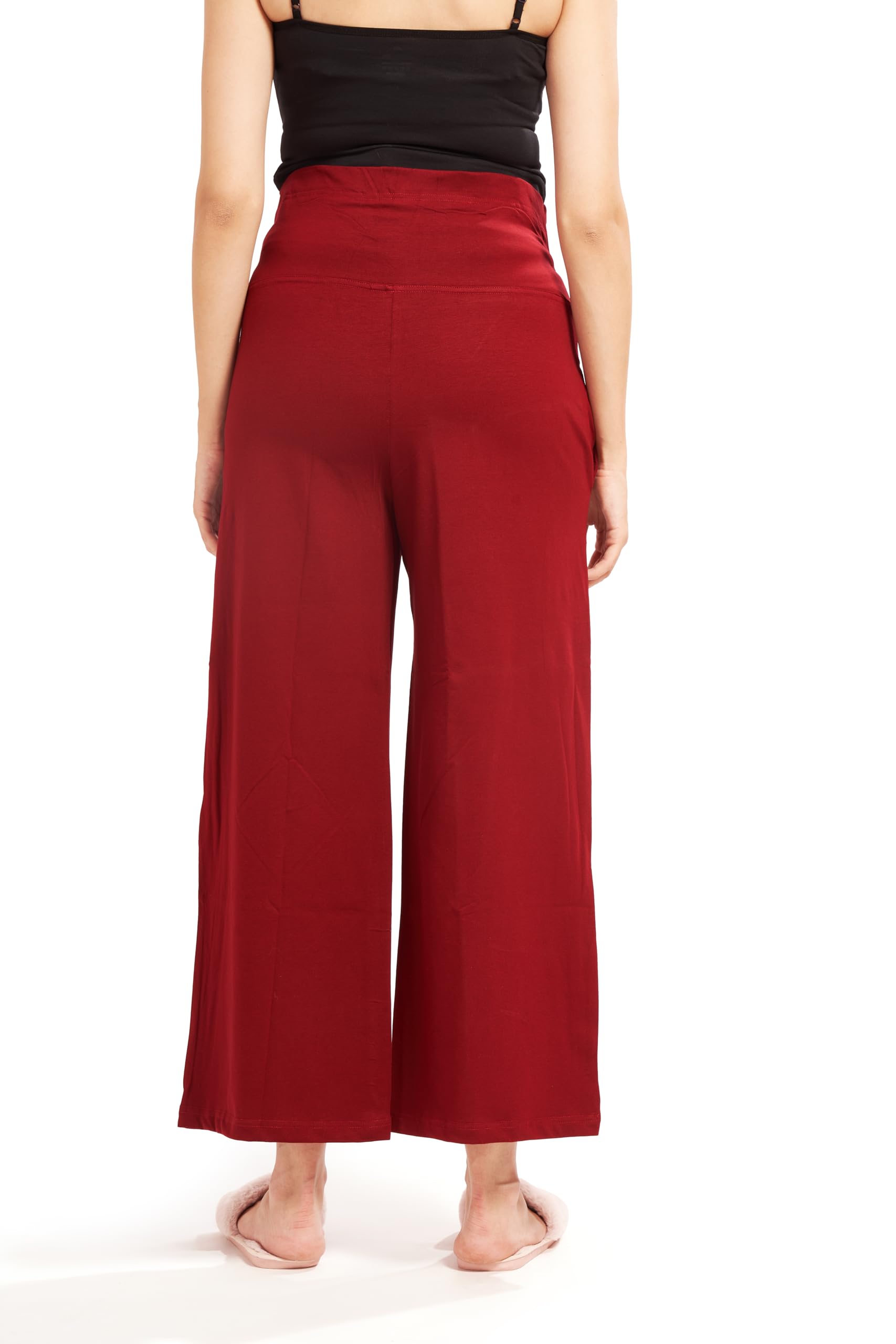 AV2 Women's Cotton Lycra Stretchable Relaxed Fit Maternity Pants | Maternity Yoga Pants | Maternity Trousers Maroon Large 5556 - Image 2 thumbnail