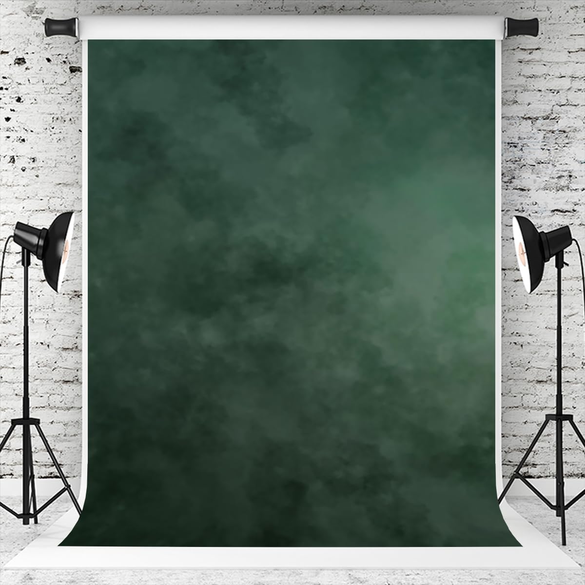 Kate 8×8ft Green Backdrop Abstract Muslin Dark Green Background Gradient Portrait Backdrop for Photographer Headshot Microfiber Photo Studio Props