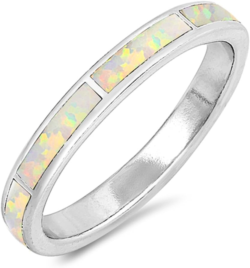 CHOOSE YOUR COLOR Sterling Silver Stacking Wedding Band