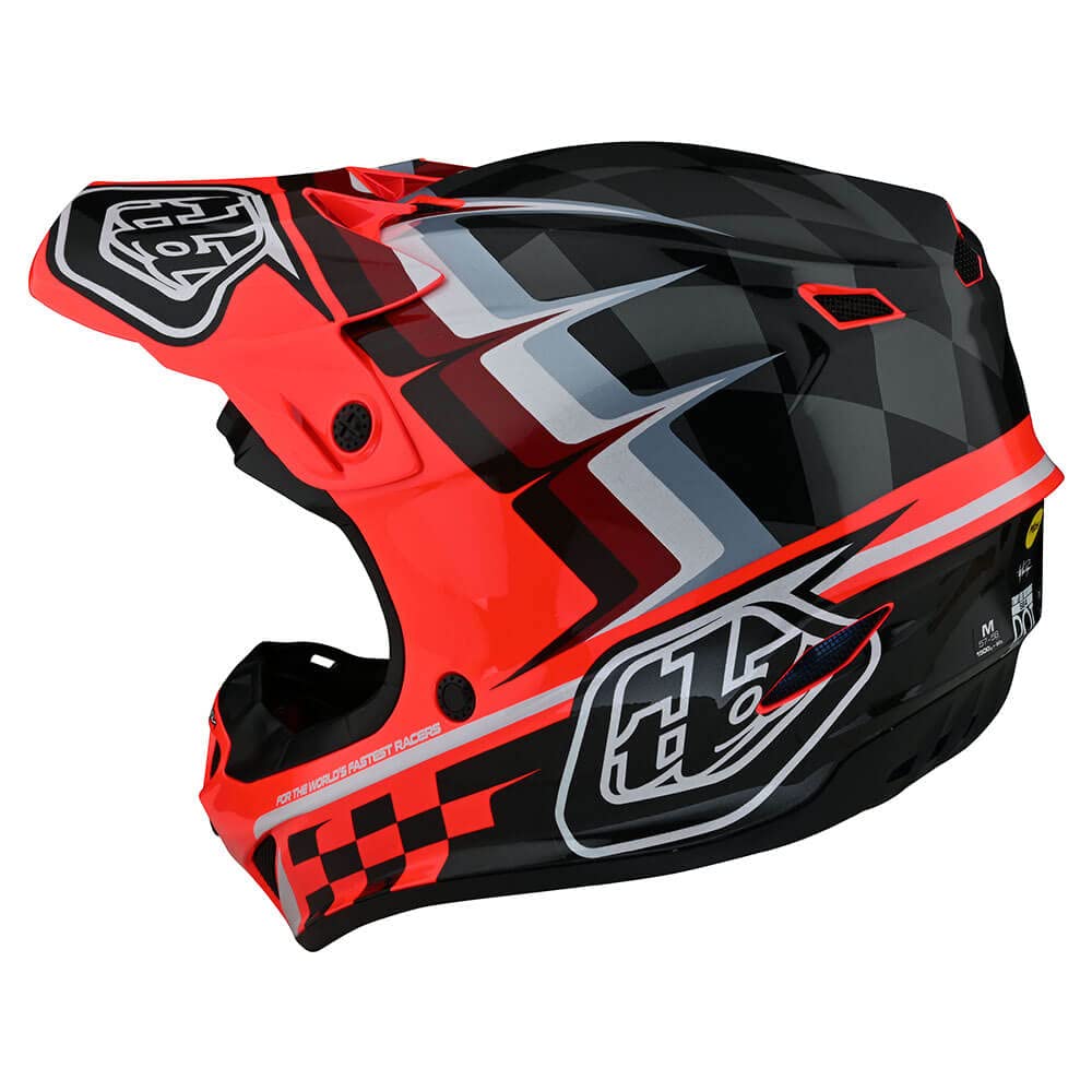 SE4 - Casco para motocross MX Youth SE4 POLYACRYLITE casco de poligilita; Warped GLO RED LG 2