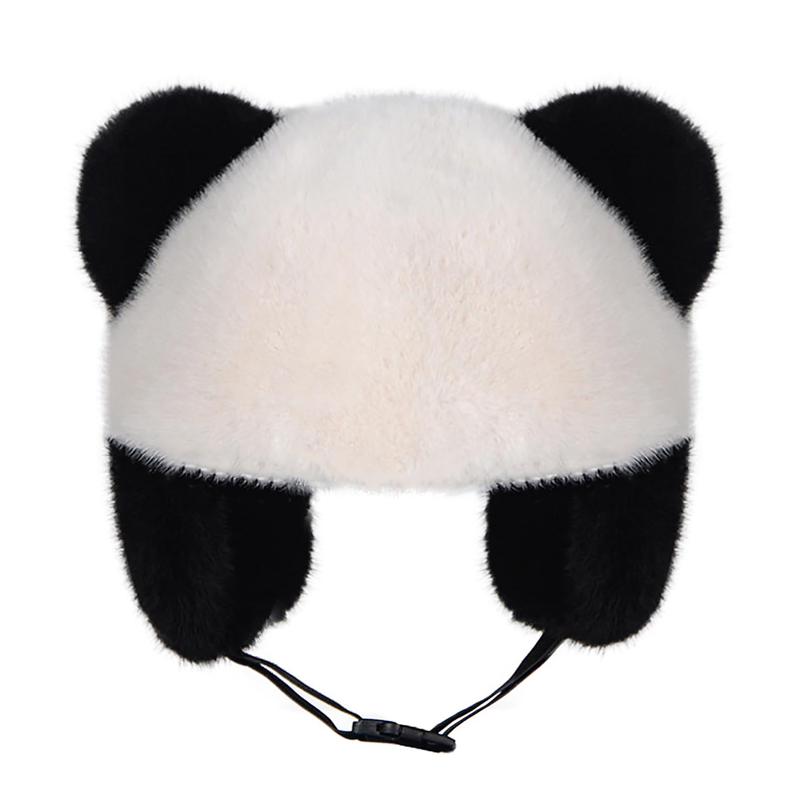 BXTKids Panda Plush Hat with Ear Flaps Warm Winter Faux Fur Animal Hat Cute Outdoor Trapper Trooper Hat Winproof Ski Cap Headwear Gift for Boys Girls