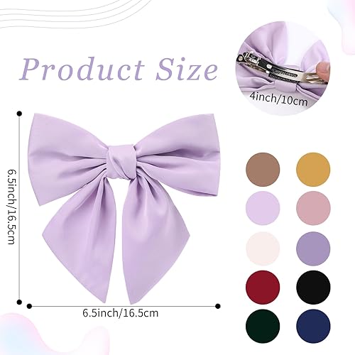 Miniatura 2 de 10 lazos grandes para el cabello para mujeres y niñas, pinzas para el cabello de 8 pulgadas, estilo francés, lazo negro para accesorios para el