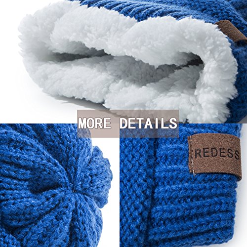 image for REDESS Baby Kids Winter Warm Fleece Lined Hats, Infant Toddler Childre