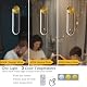 OIYIO Modern Black and Gold Pendant Lights Fixture, Small RC Dimmable LED Pendant Lighting Over Sink, Oval Linear Kitchen Island Light for Dining Room Bedroom Bathroom, Single, Height Adjustable Product Image 3