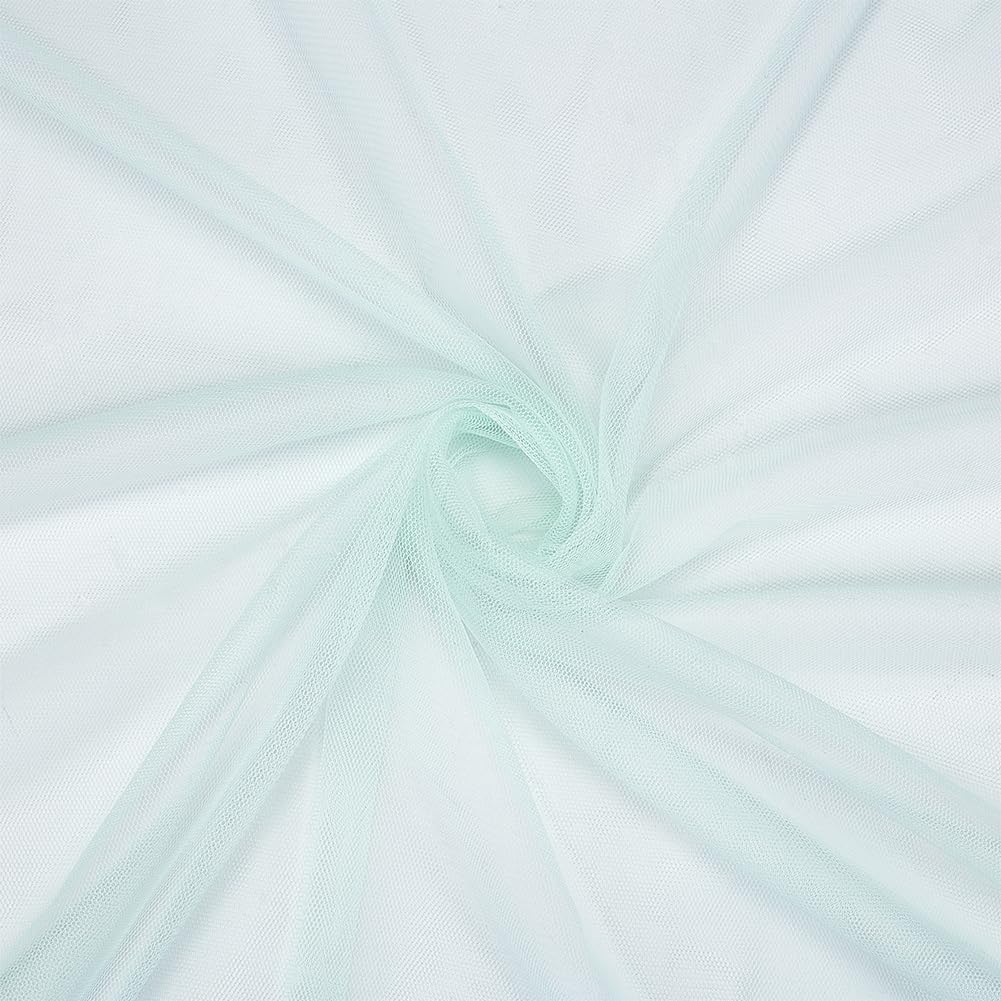 CABODYALS 174CM 91CM Light Green Soft Tulle Fabric Vintage Sheer Mesh Netting Voile Solid Fabrics By The Metre Polyester Mosquito Net Cloth for Sewing Making Clothes Dresses Costumes Decor Diy Crafts