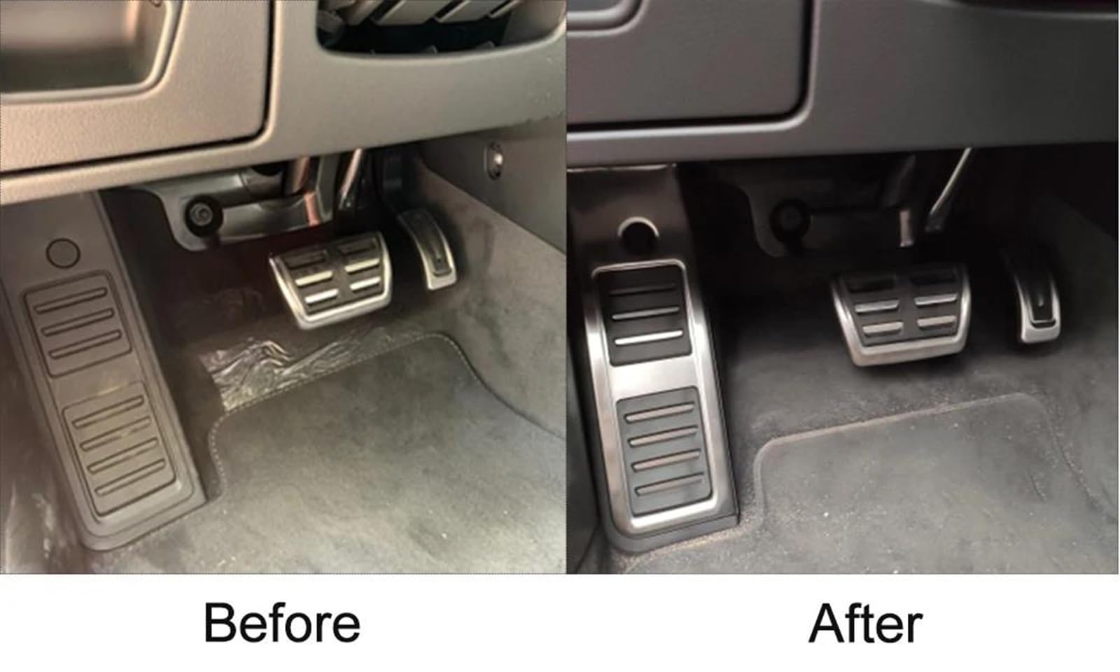 PIWINE Bremspedal Gaspedal, Gasbremse, Fußstützenpedalabdeckung Und -Platte, Autozubehör Für Audi A6 S6 C8 2018-2020(Style 2(at))