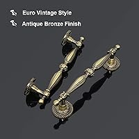 Vista 3 de Manijas estilo antiguo para muebles, centros del agujero de 3-1/2 pulgadas