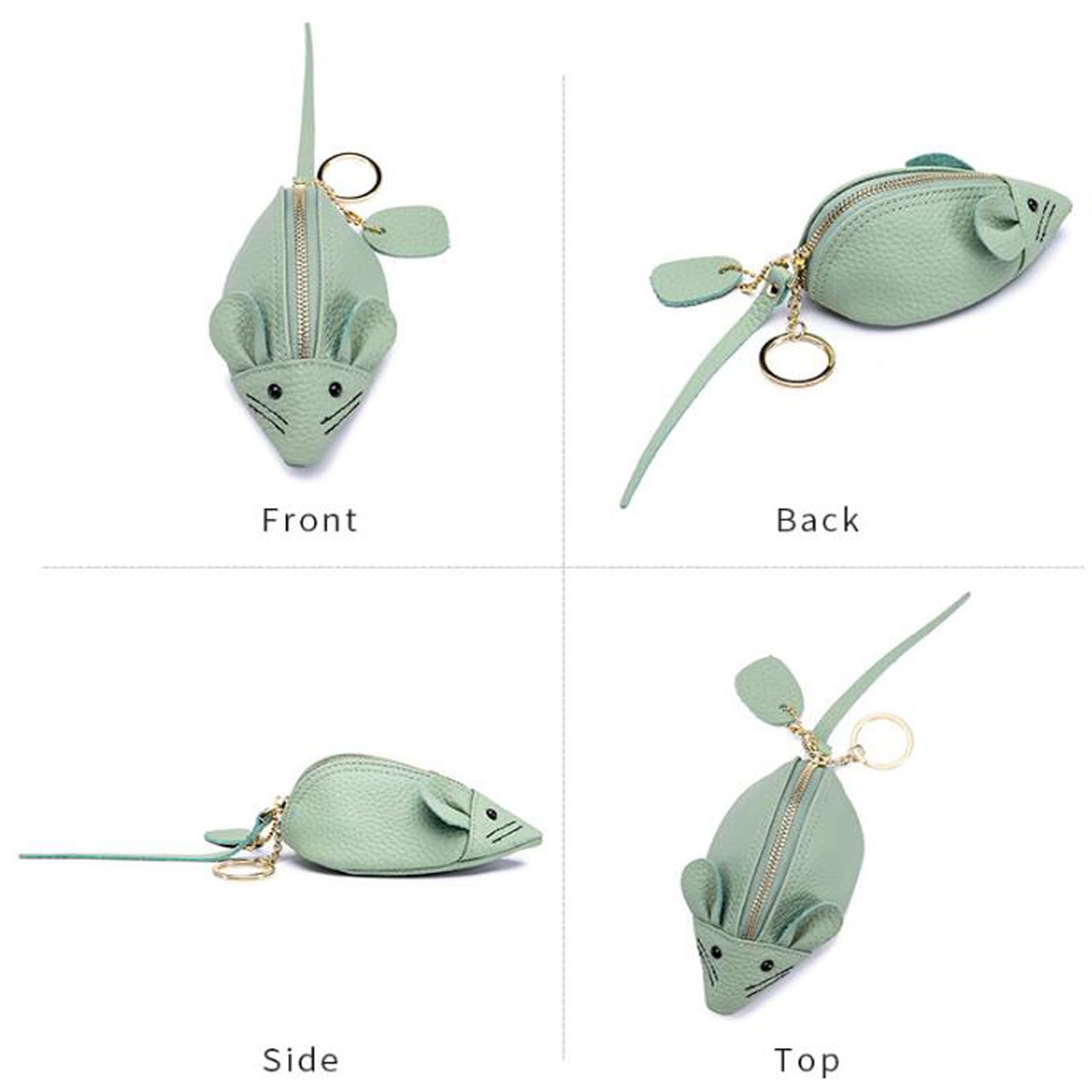 Porte-Monnaie Souris En Cuir Vintage, Petit Bourse Et Pochette De Porte-Monnaie Souris En Cuir Vintage, Petit Bourse Et Pochette De