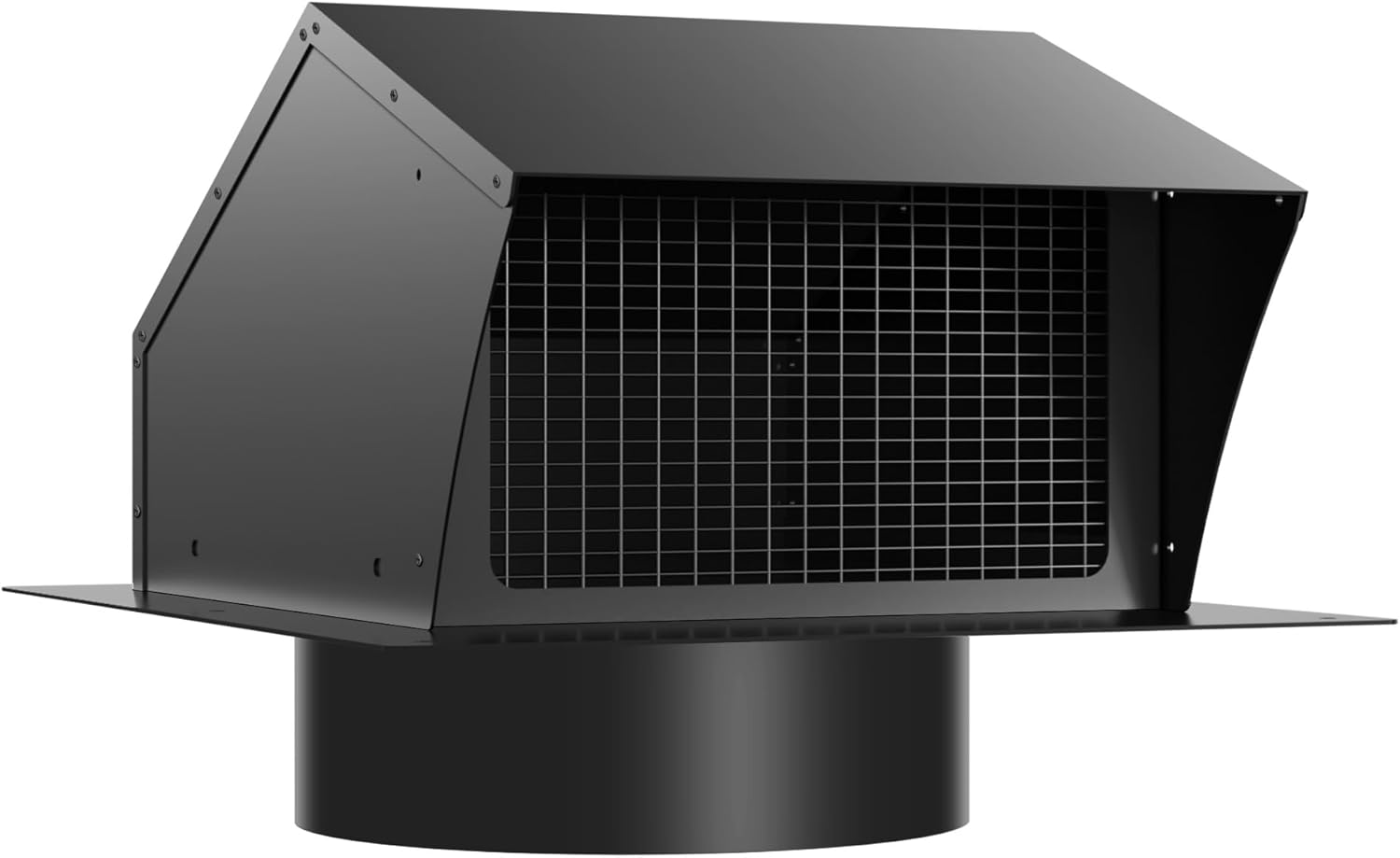 Roof Vent Cap 12 Inch Removable Rooftop Black Exhaust Iron Vent Cap with Damper for Ventilation System