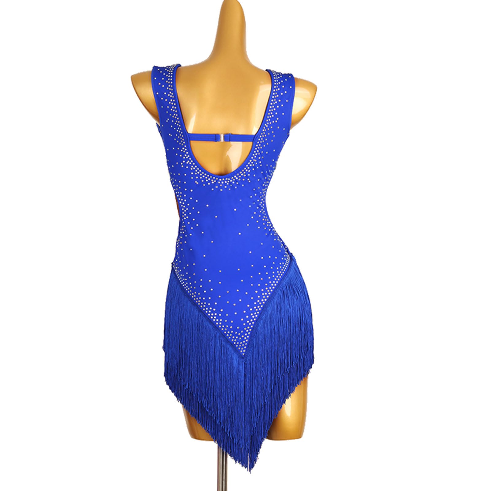 Vestido de Actuación de Danza Latina para Mujeres Disfraces de Baile Salsa Cha Cha Sin Mangas Falda de Práctica para Rumba Samba Vestidos de Baile Profesionales