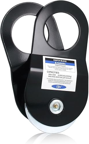Bloque de polea de remolque de cabrestante de 10 toneladas, capacidad de 22,000 libras, accesorio de recuperación todoterreno para camión, tractor,