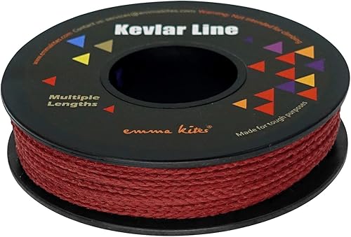 Miniatura 9 de emma kites Cuerda de Kevlar trenzada verde camuflaje, rojo, azul, 200 libras  1050 libras, cuerda táctica resistente a la abrasiónllama, línea de