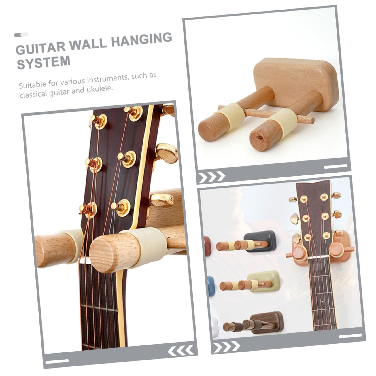Didiseaon Supporto Da Parete Per Chitarra Acustica Gancio Per Appendere Chitarra Realizzato in Legno Massello Design Diviso Per Facile Installazione Compatibilità Versatile Per Conservazione